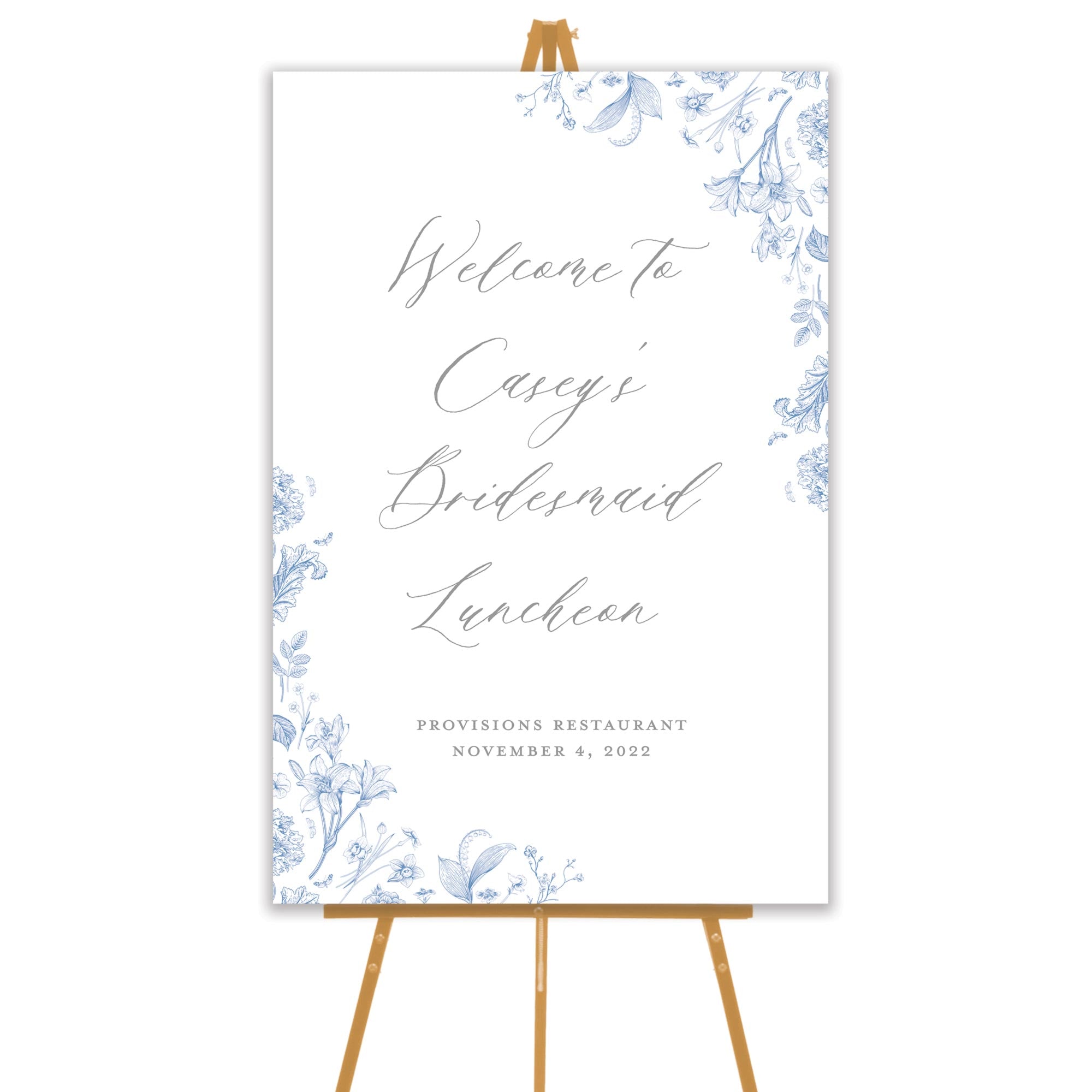 Blue Chinoiserie Welcome Sign