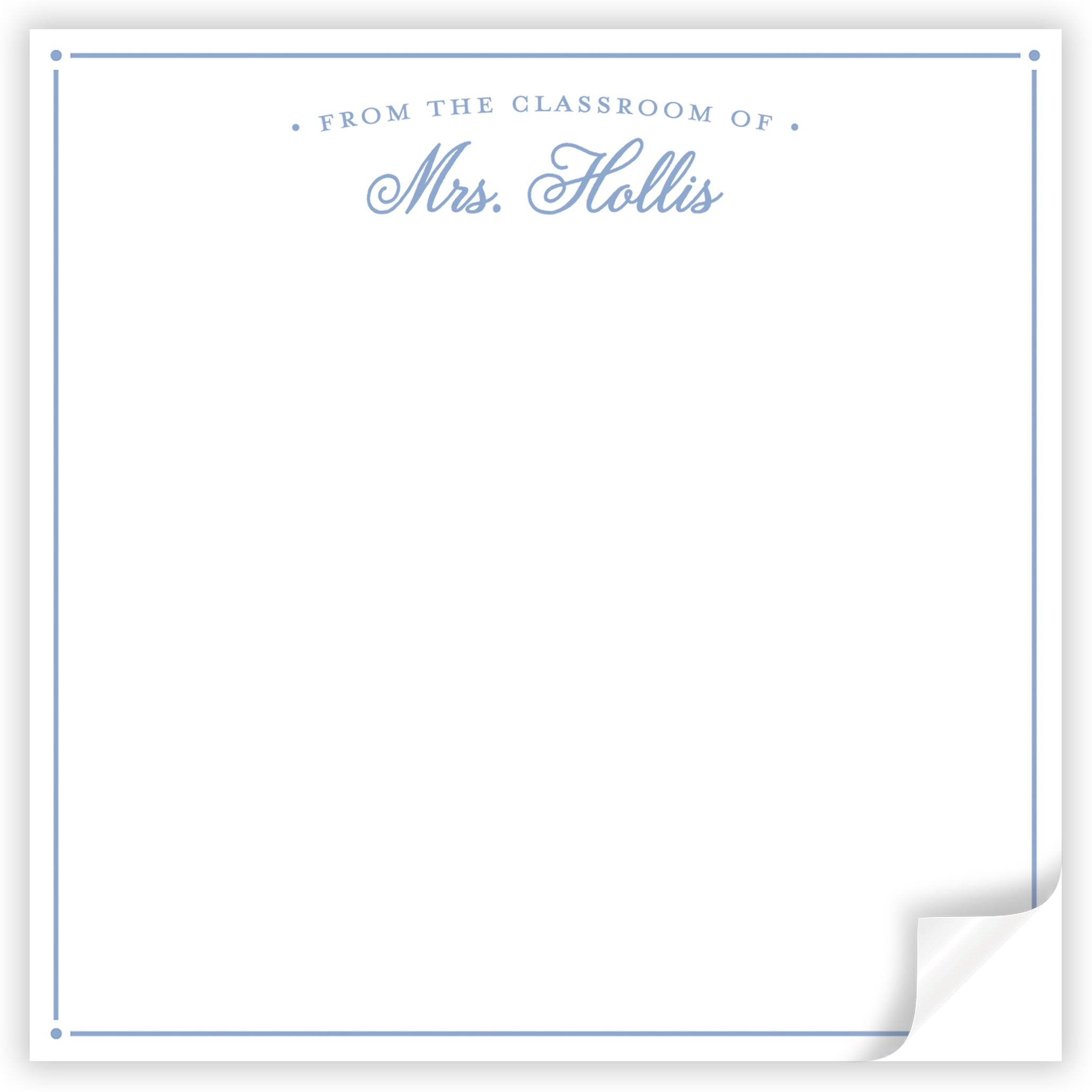 From The Classroom Of Square Notepad