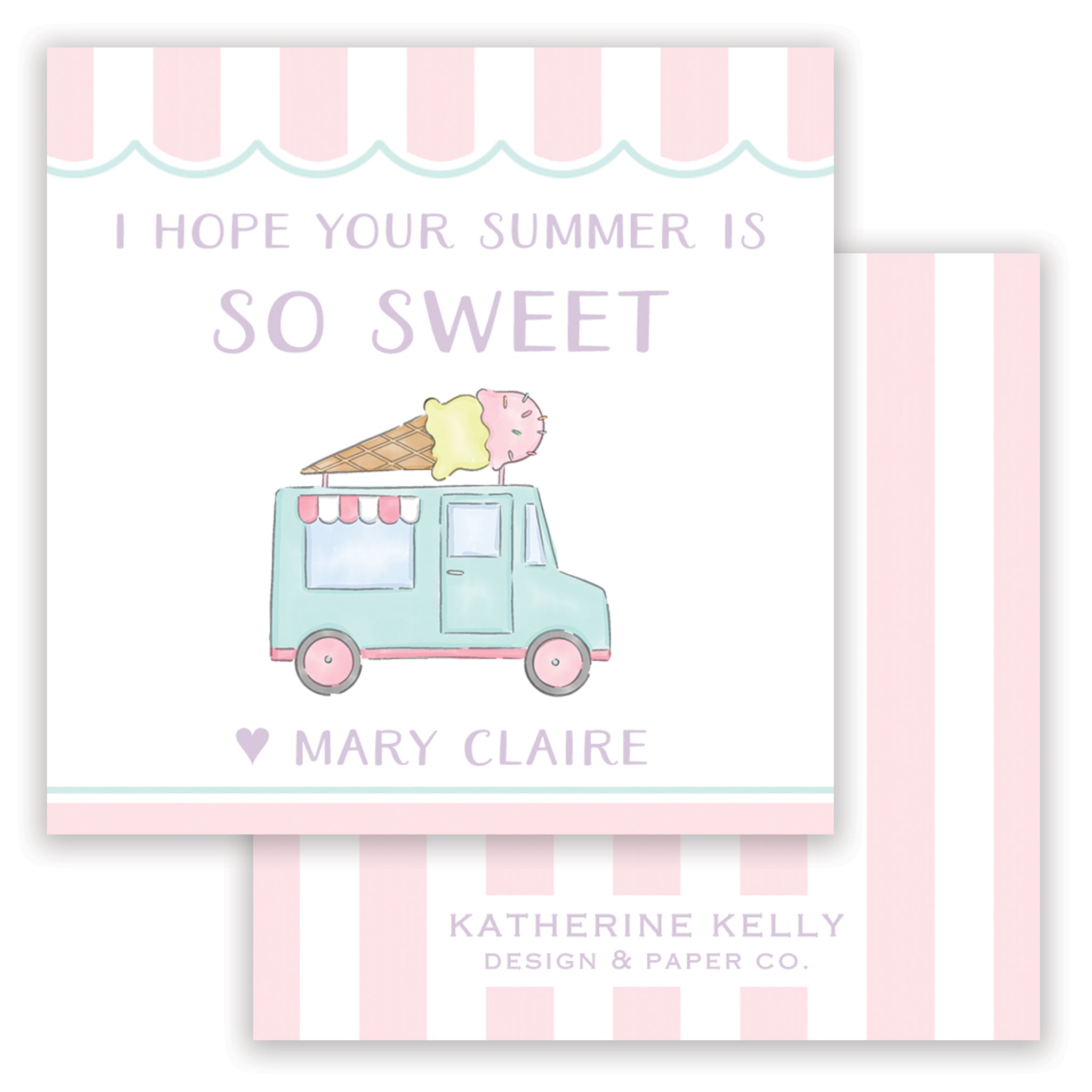 Ice Cream Truck Pink Enclosure Card