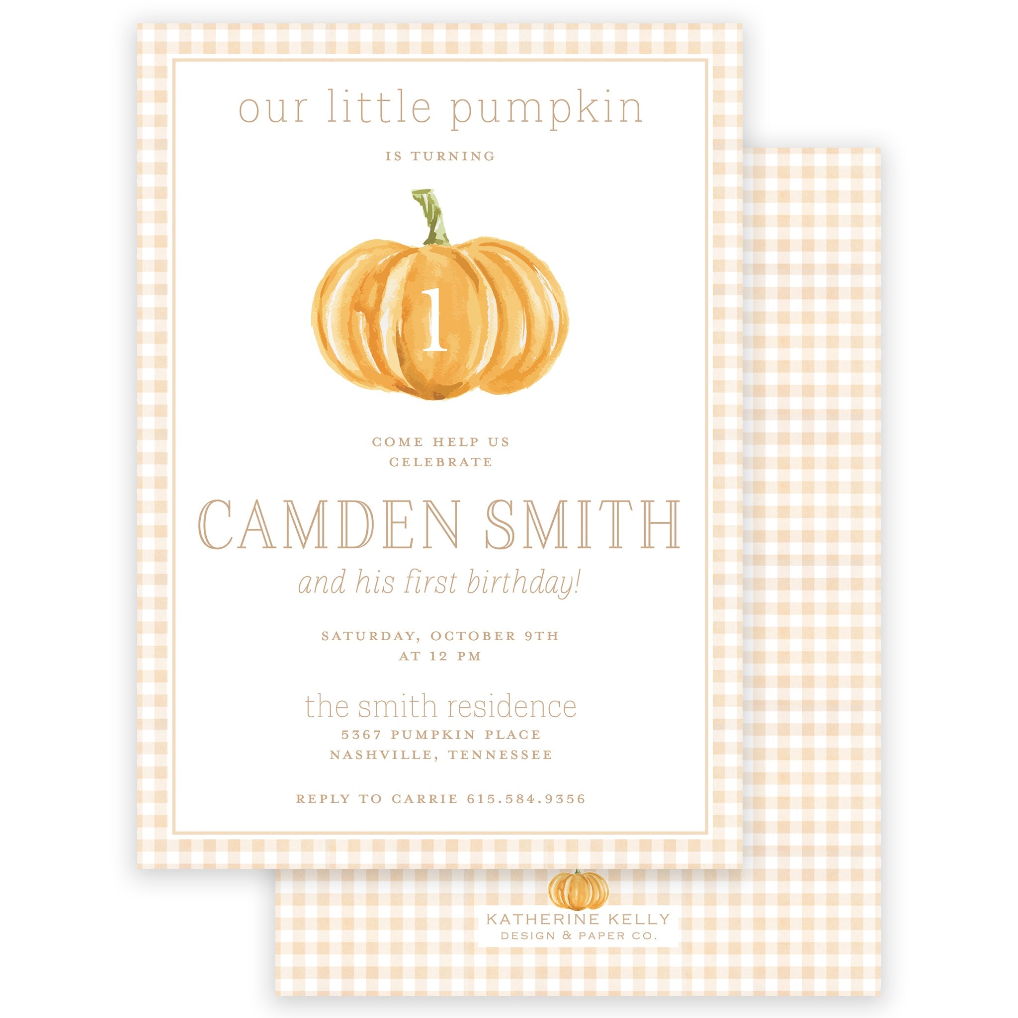 Fall Pumpkin Birthday Invitation