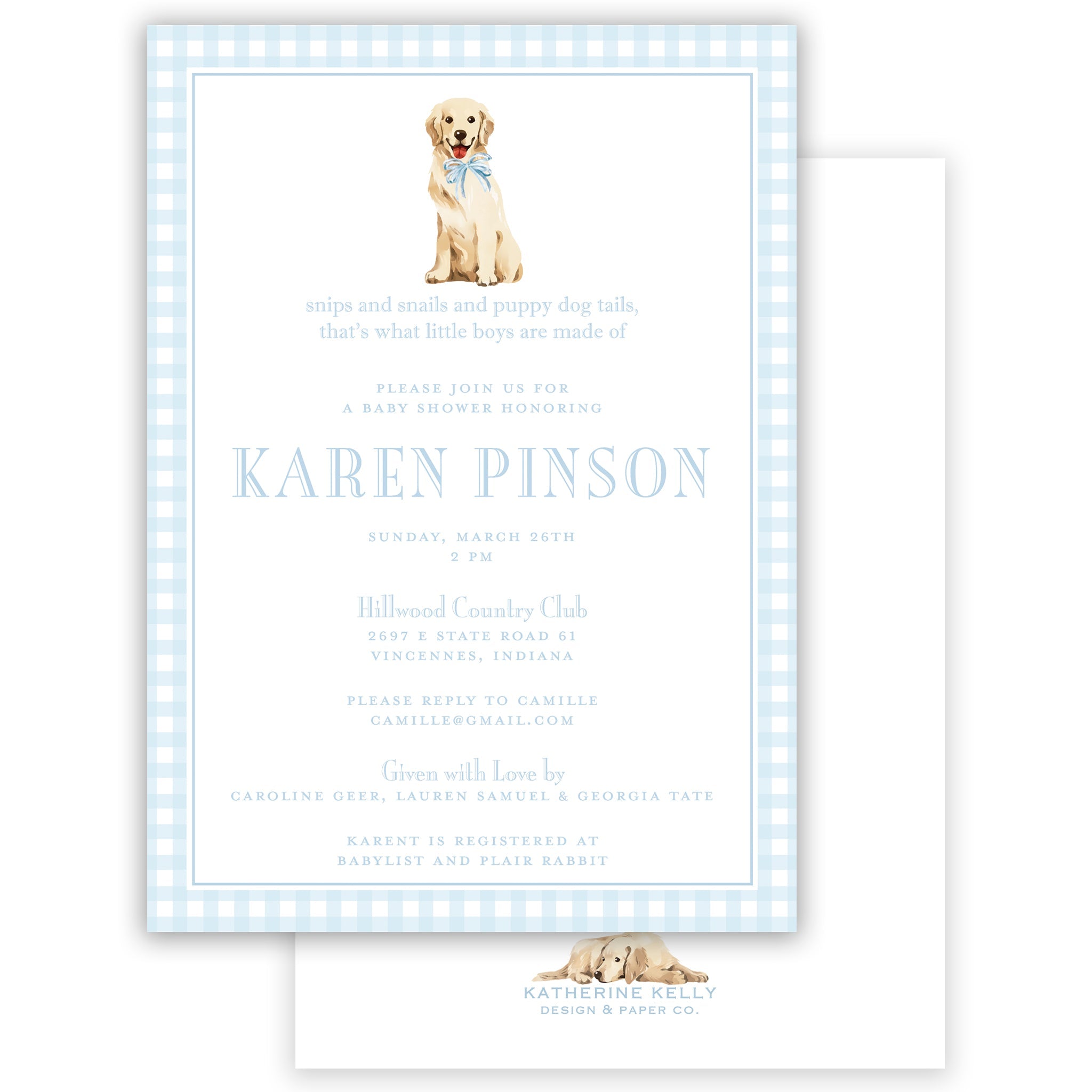 Snips & Snails Shower Invitation
