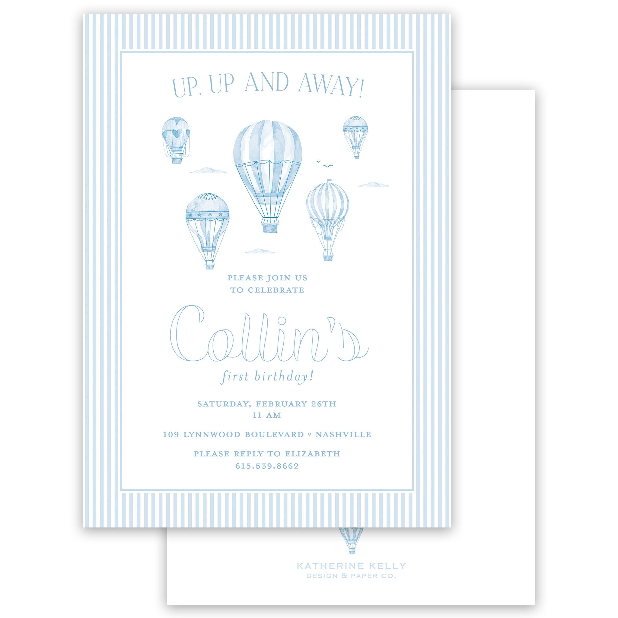Hot Air Balloon Birthday Invitation
