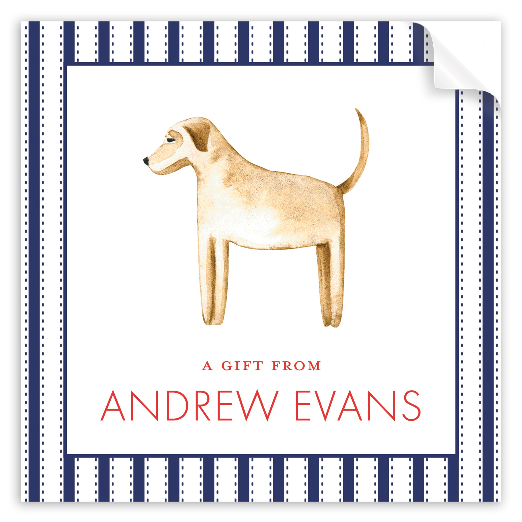 Yellow Lab Pinstripe Stickers