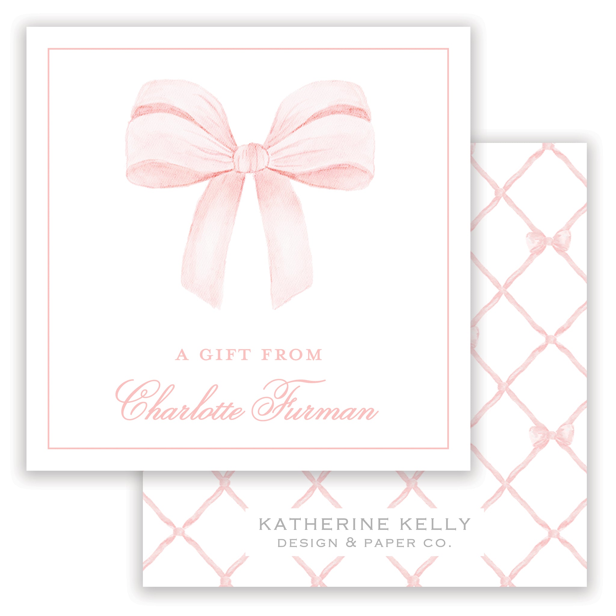 Pink Bow Enclosure Card