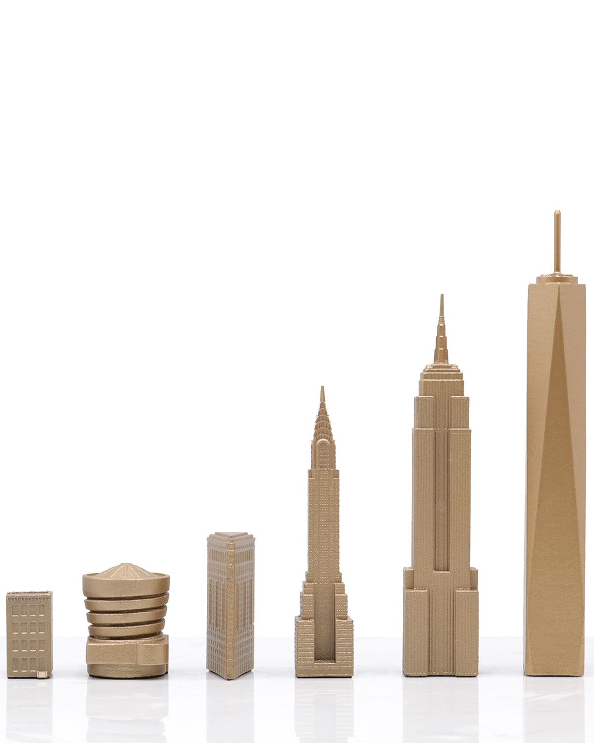 Skyline Chess Chess Set Luxury Bronze New York Edition With Marble Hatch Board