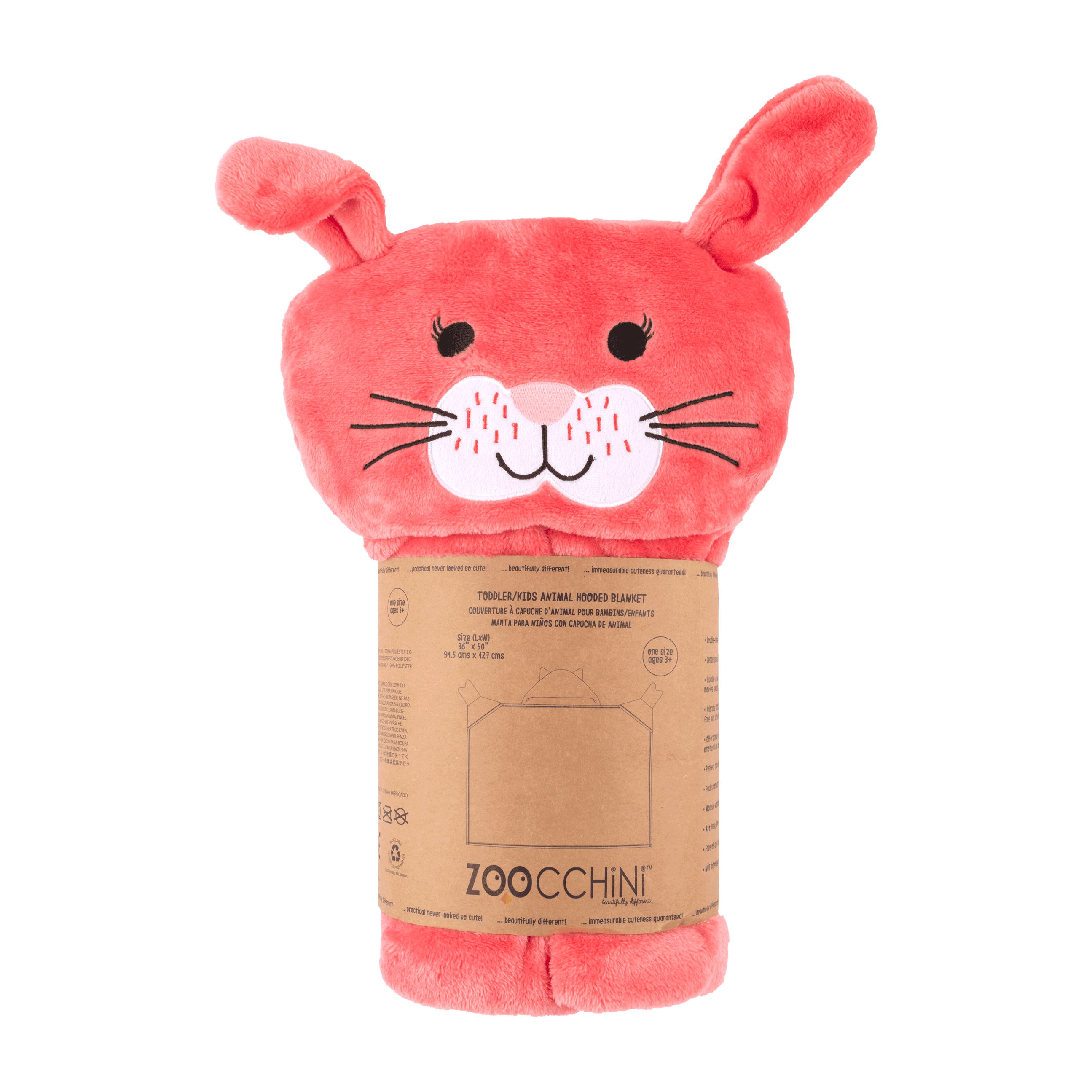 Toddler/kids Animal Hooded Blanket - Bella The Bunny