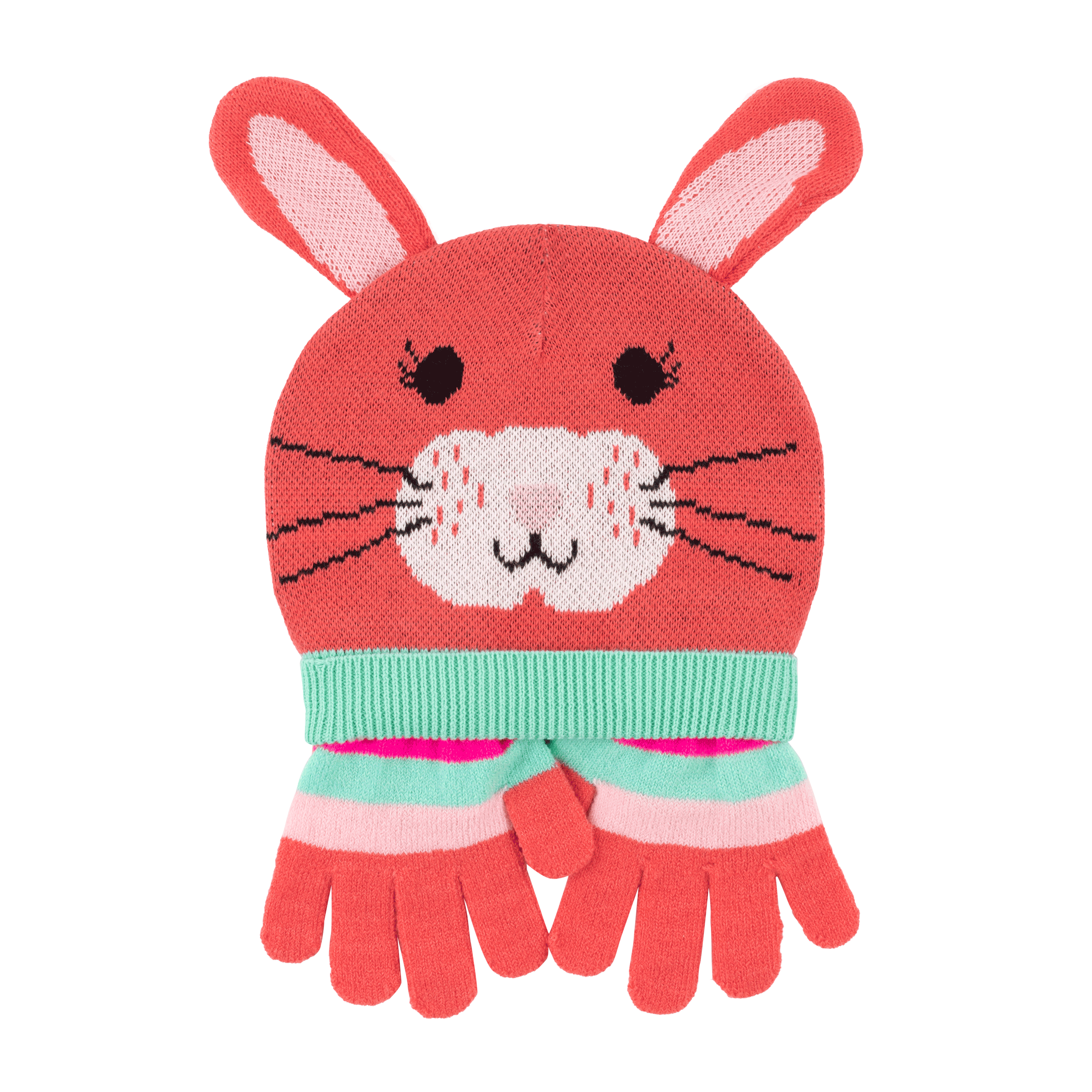 Toddler/kids Winter Beanie Hat And Gloves Set - Bella The Bunny