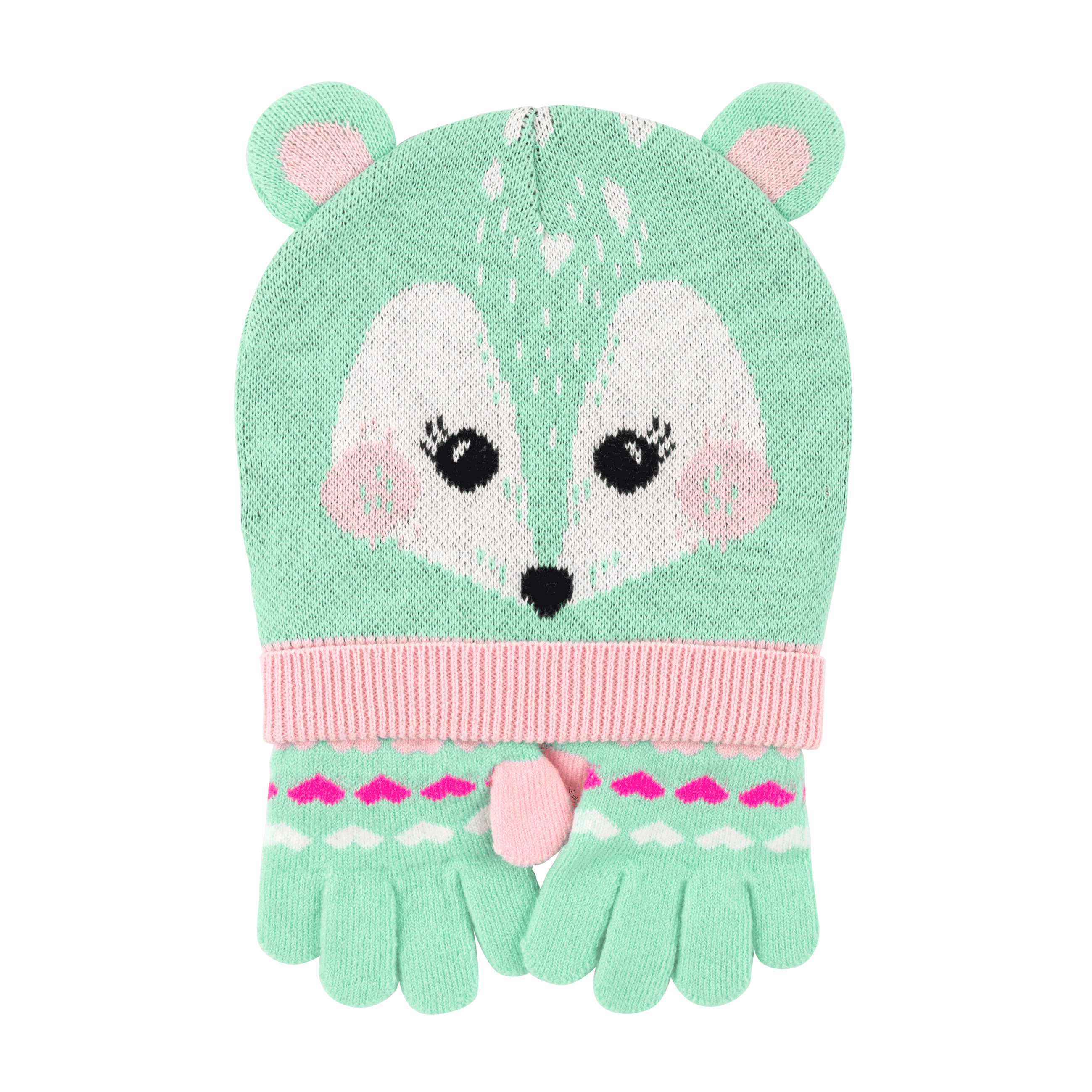 Toddler/kids Winter Beanie Hat And Gloves Set - Fiona The Fawn