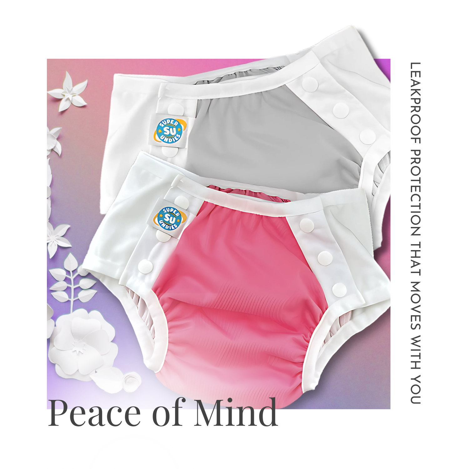 (5 Pack) 3-in-1 Diapers For Big Kids & 3 Liners