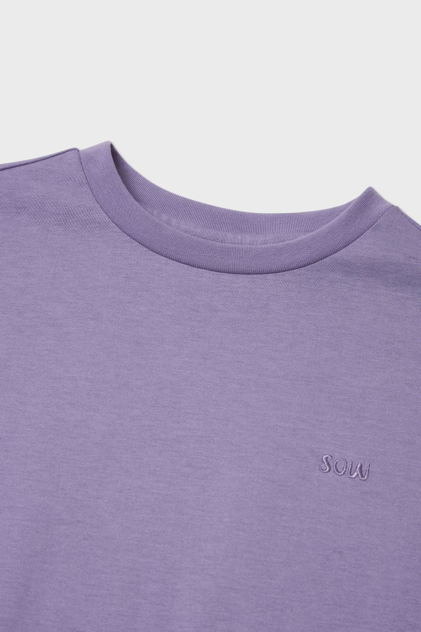 Relaxed Organic Cotton T-shirt With Sow Embroidery