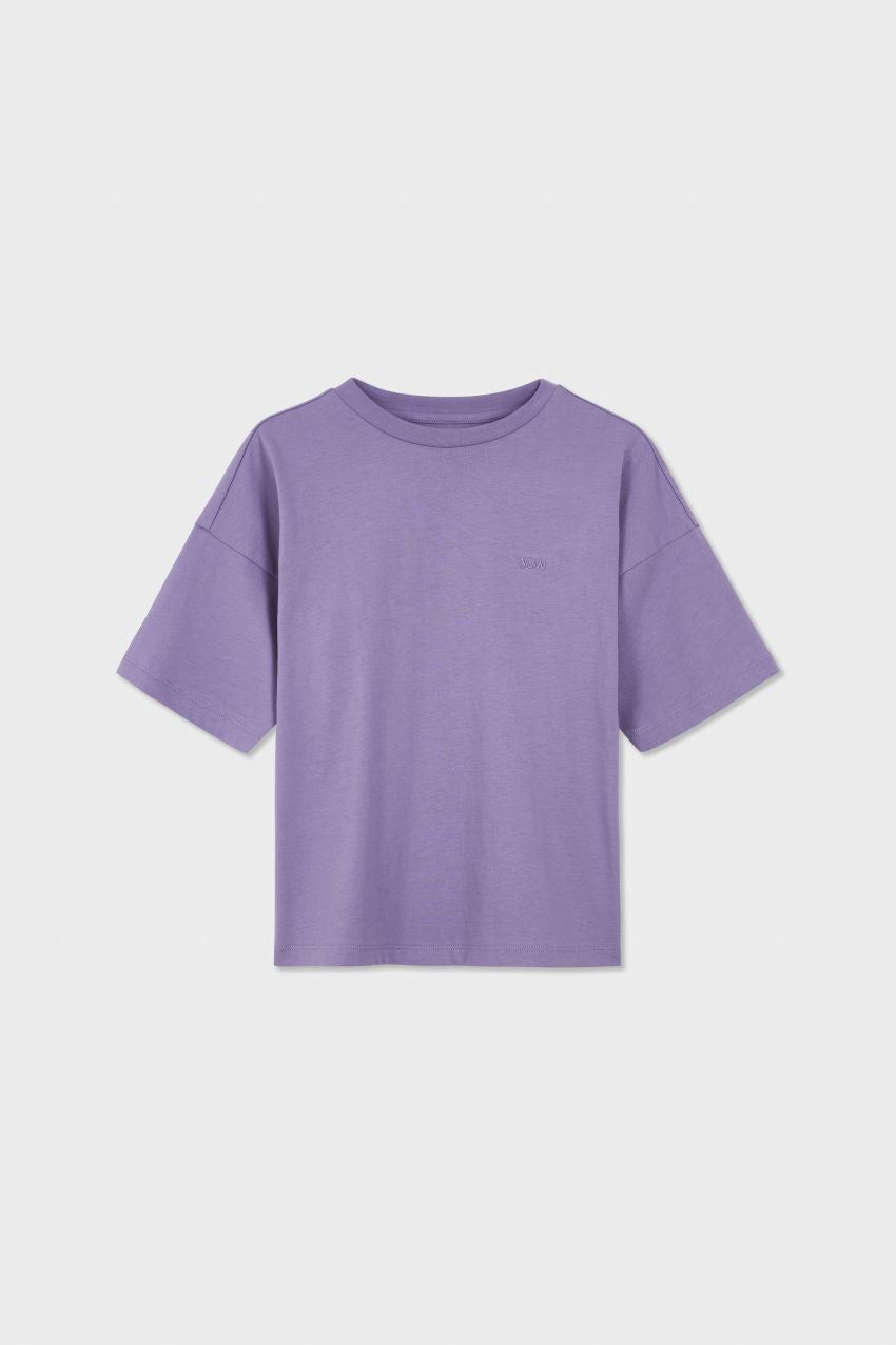 Relaxed Organic Cotton T-shirt With Sow Embroidery