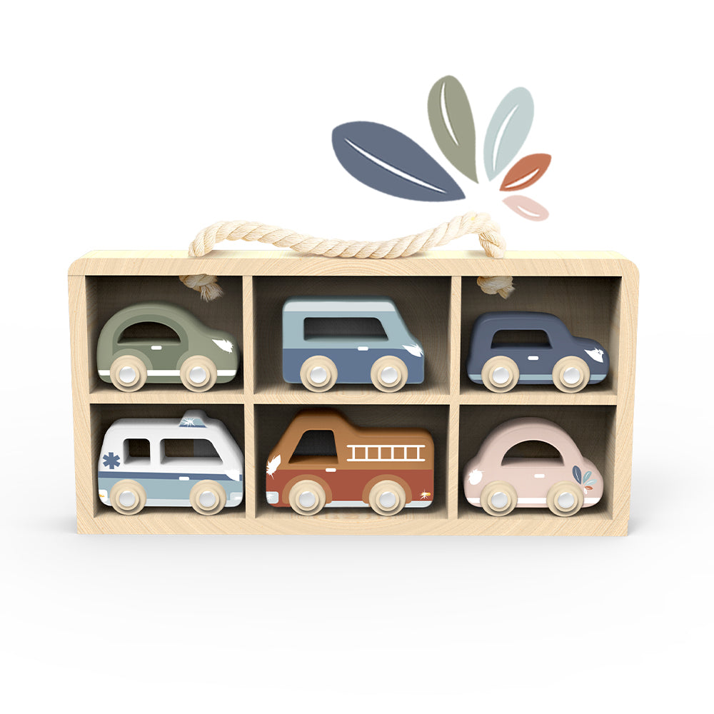 Car Display Case W/ 6 Vehicles