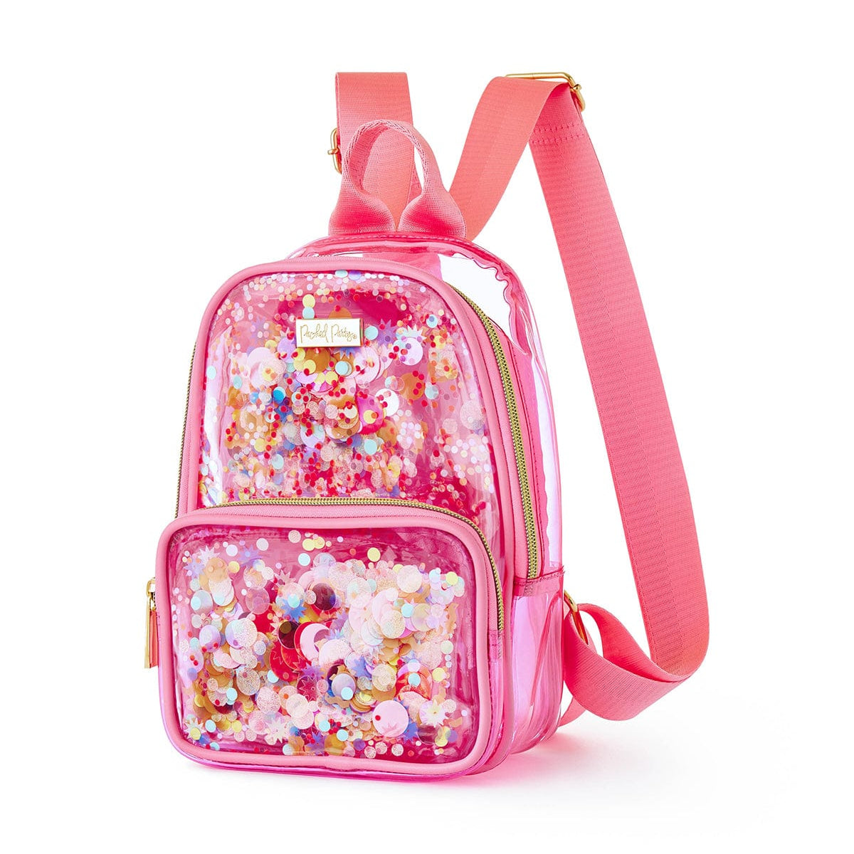 Mini Pink Confetti Clear Backpack by Packed Party