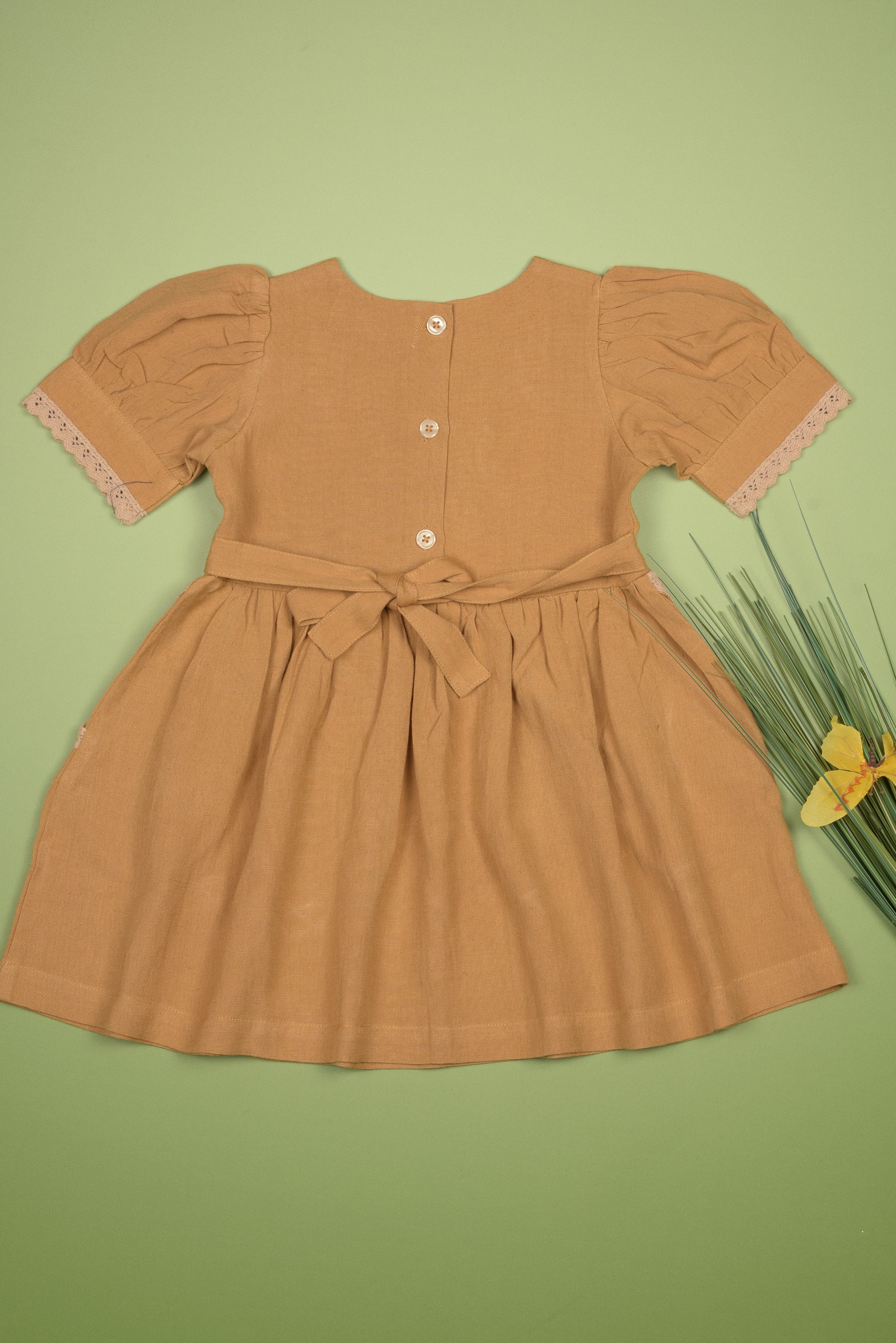 Embroidered Yoke With Puff Sleeves