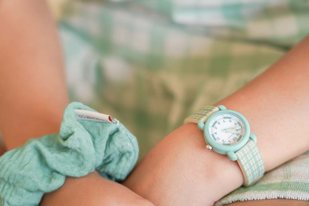 Hair Scrunchies Set Of 2 | Organic Cotton | Fern Plaid