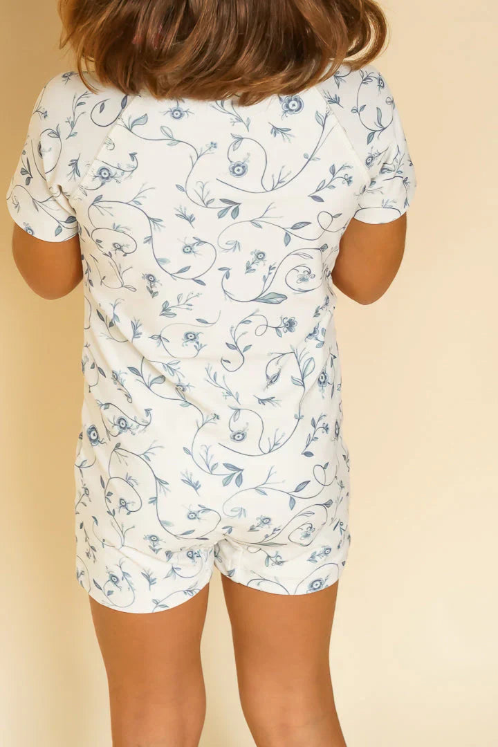 Short Sleeve Rashguard Swimsuit | Upf + Recycled - Scandi Floral