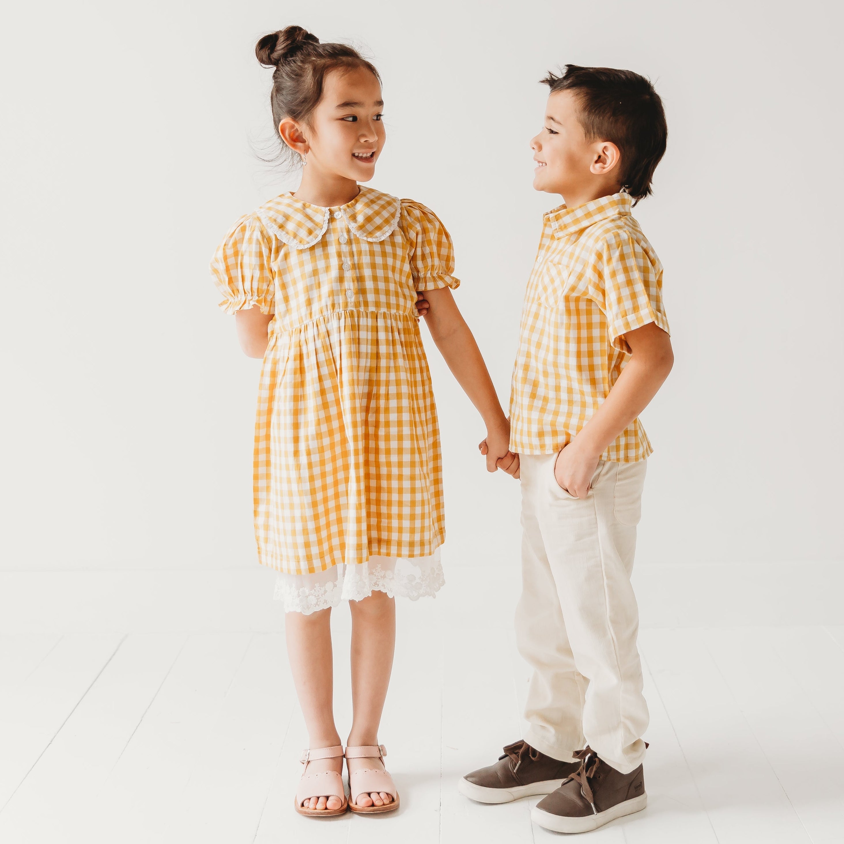 Citrus Gingham Girls Dorothy Dress