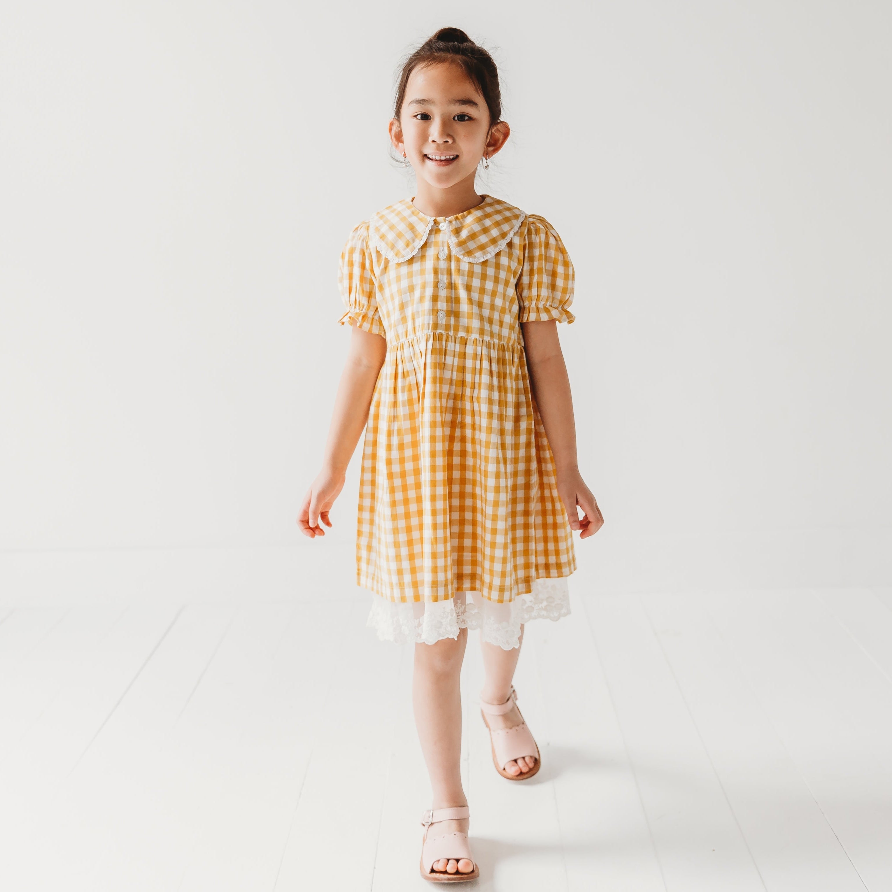 Citrus Gingham Girls Dorothy Dress