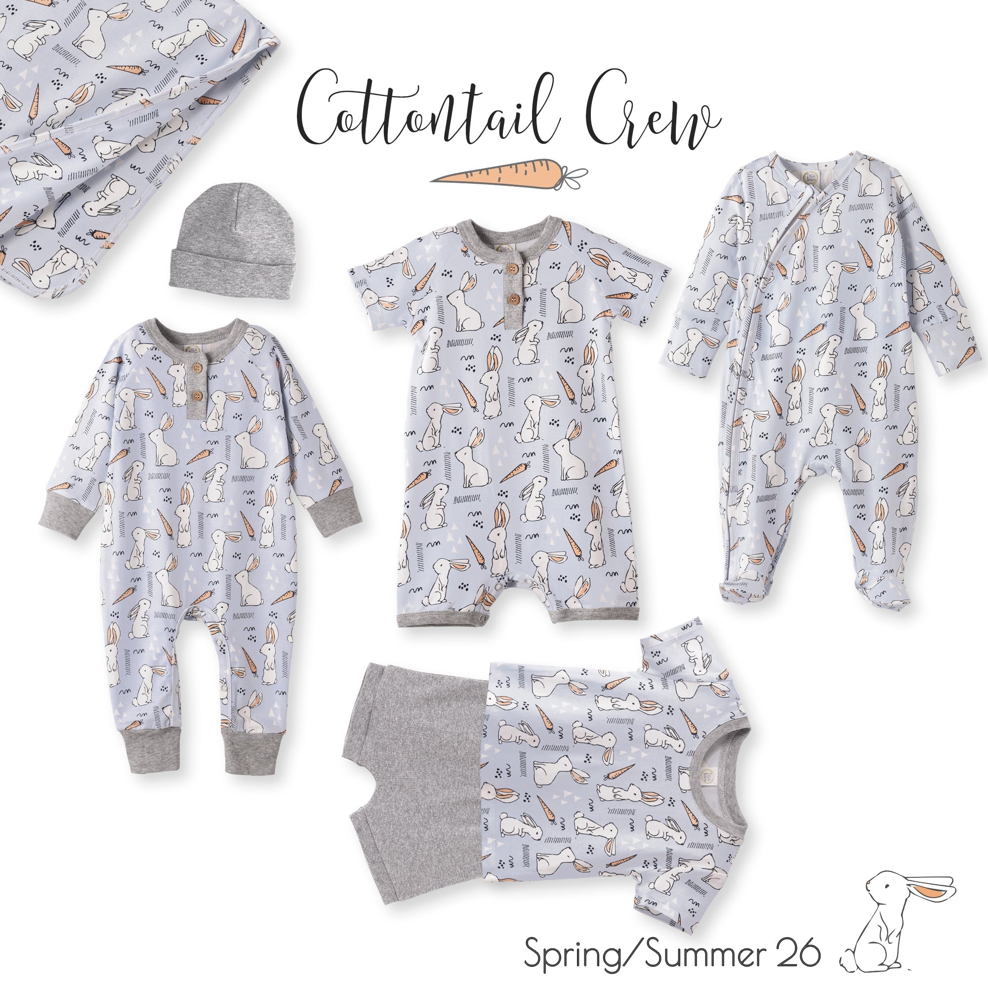 Cottontail Crew Soft Bamboo Easter Zipper Romper For Baby