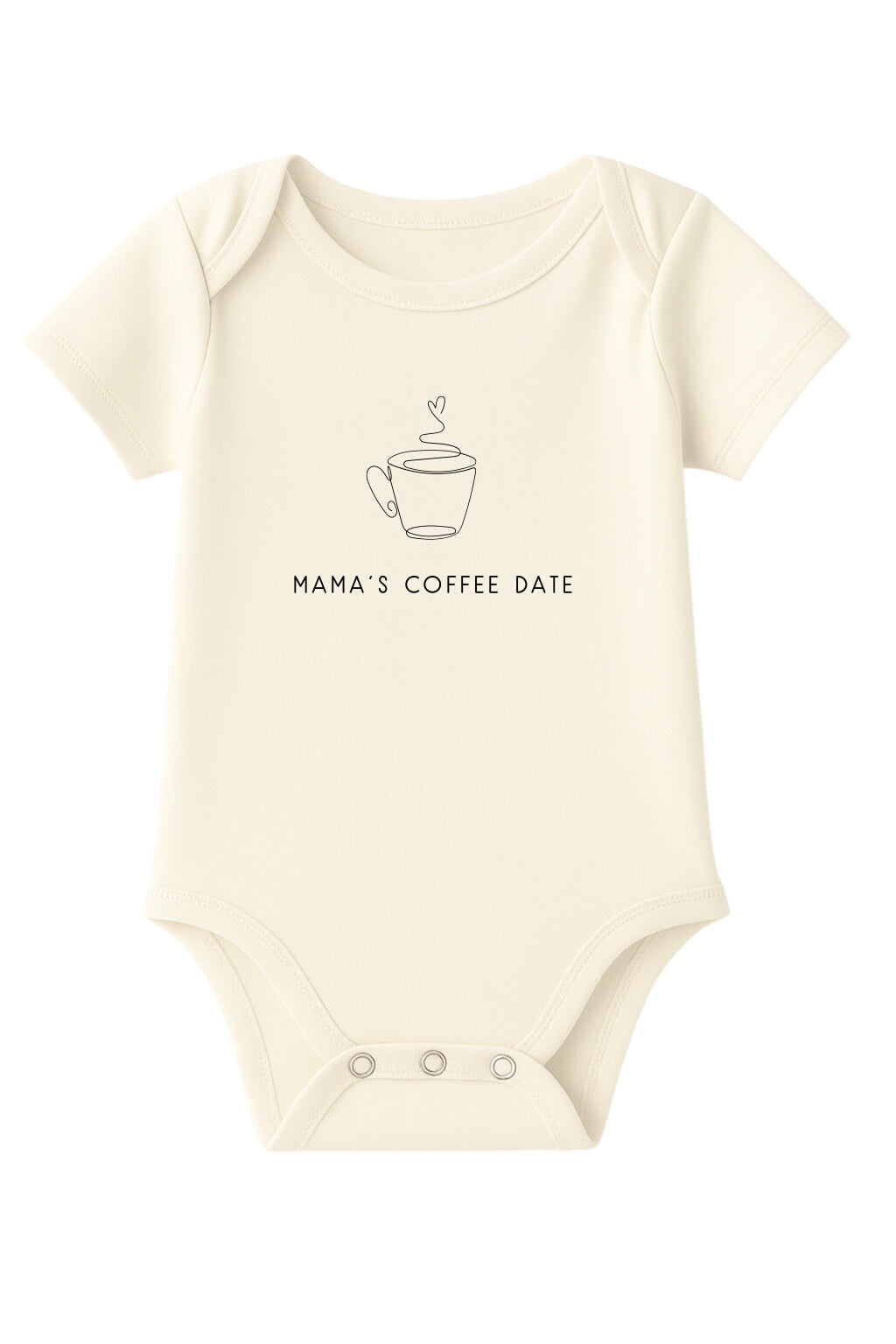 Mama's Coffee Date Organic Cotton Baby Bodysuit Short Sleeve