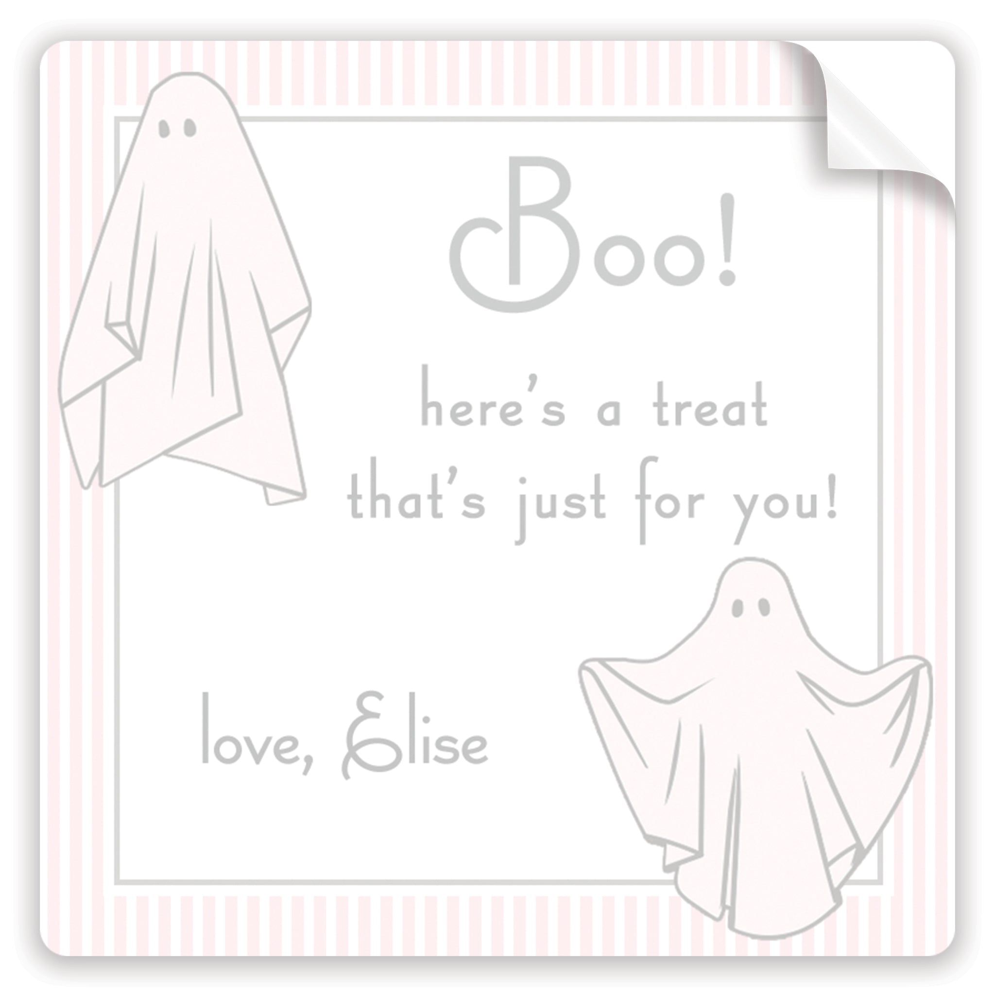 Pink Spooky Ghost Halloween Stickers