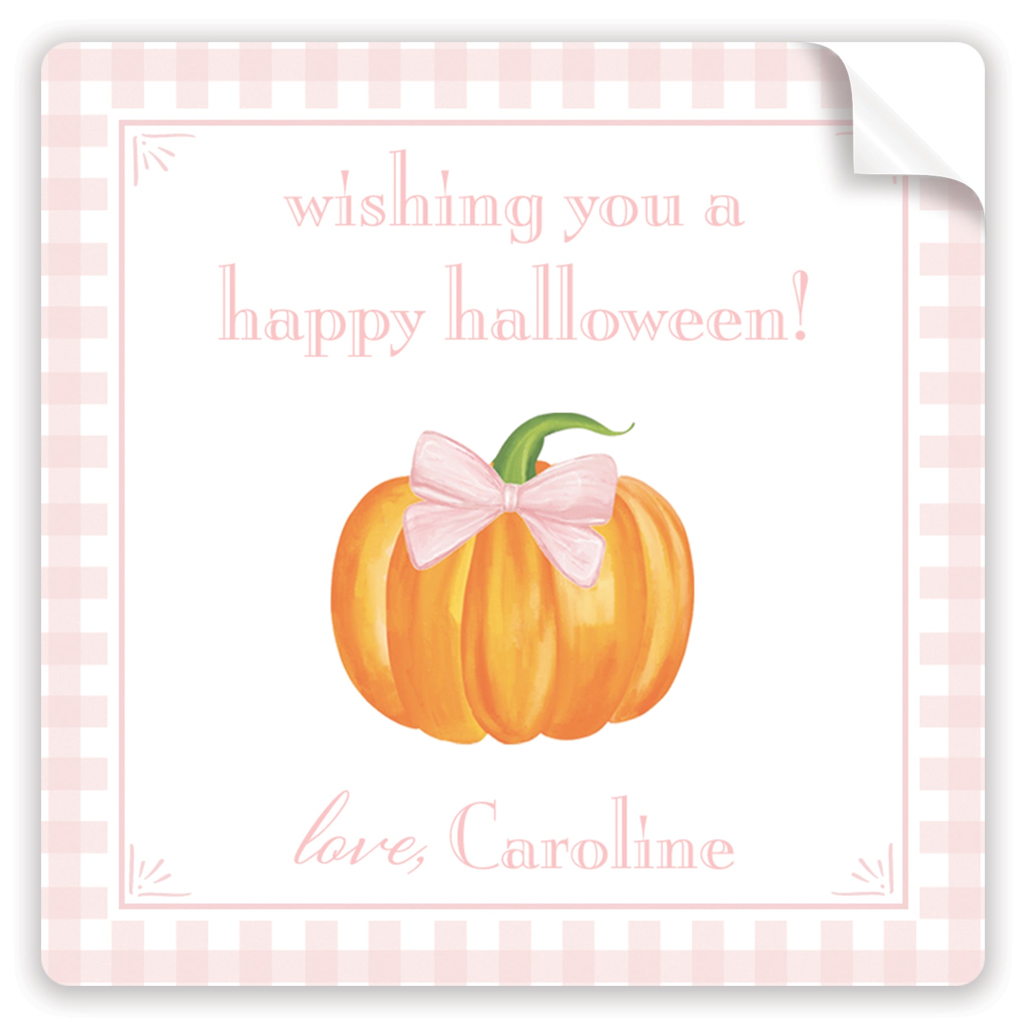 Pink Pumpkin Halloween Stickers