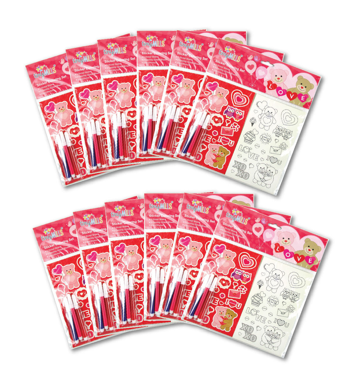 Valentine's Day Color-in Sticker Set With Markers