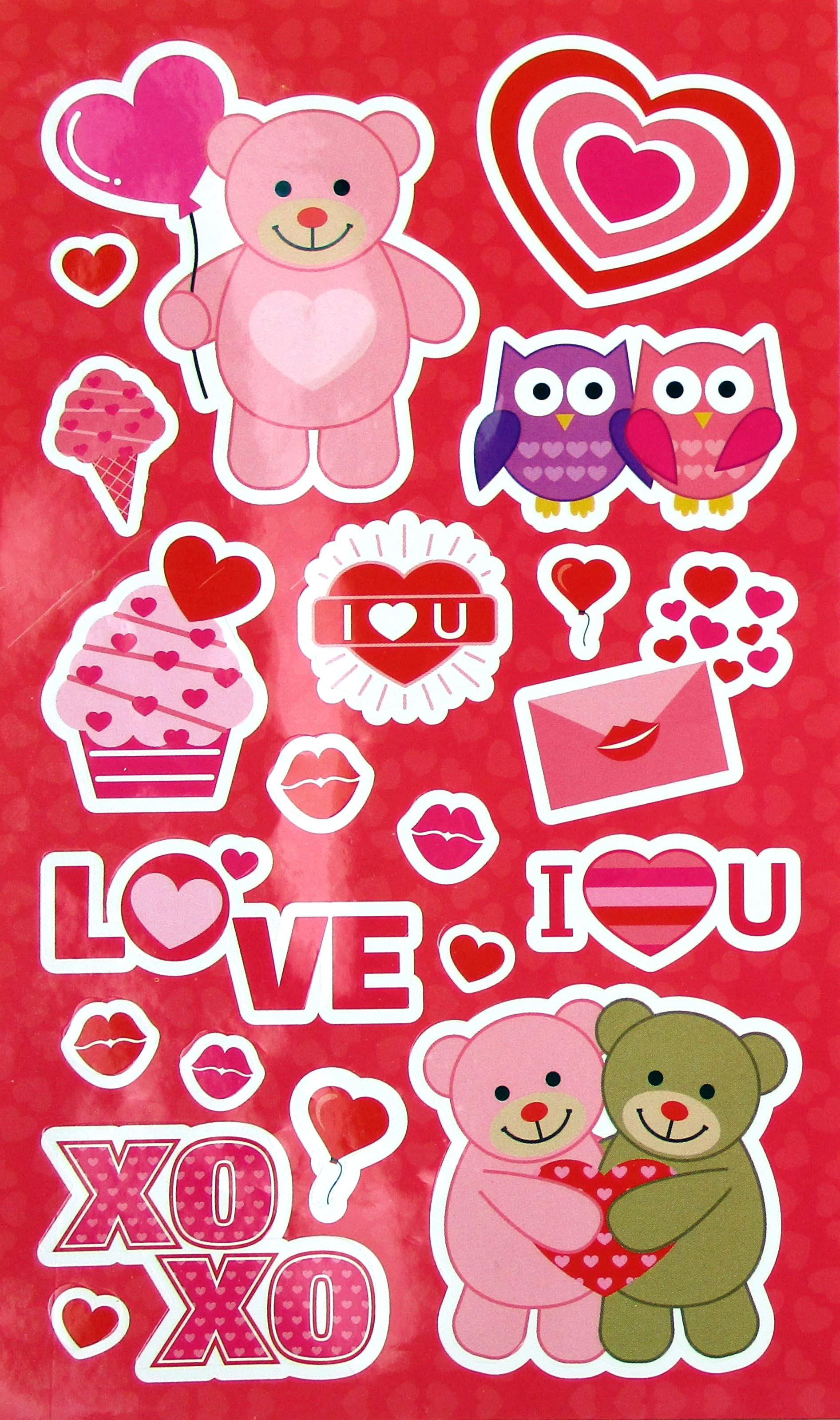 Valentine's Day Color-in Sticker Set With Markers