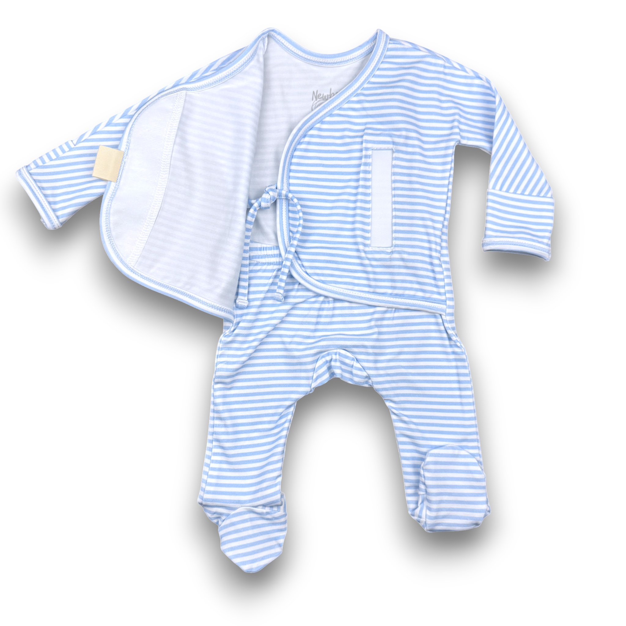 Heart2heart Skin-to-skin Onesie Blue/white Stripe