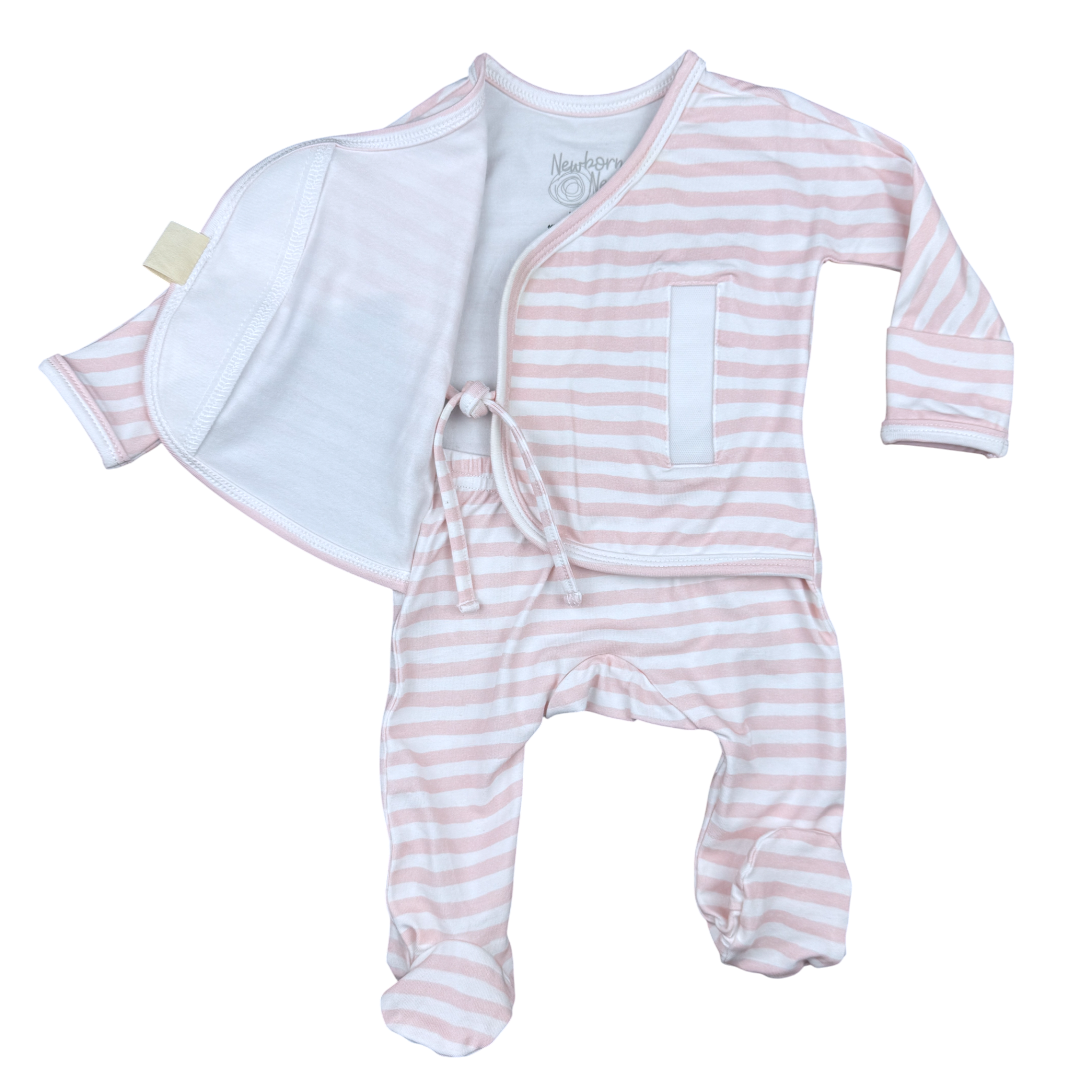 Heart2heart Skin-to-skin Onesie Pink/white Stripe