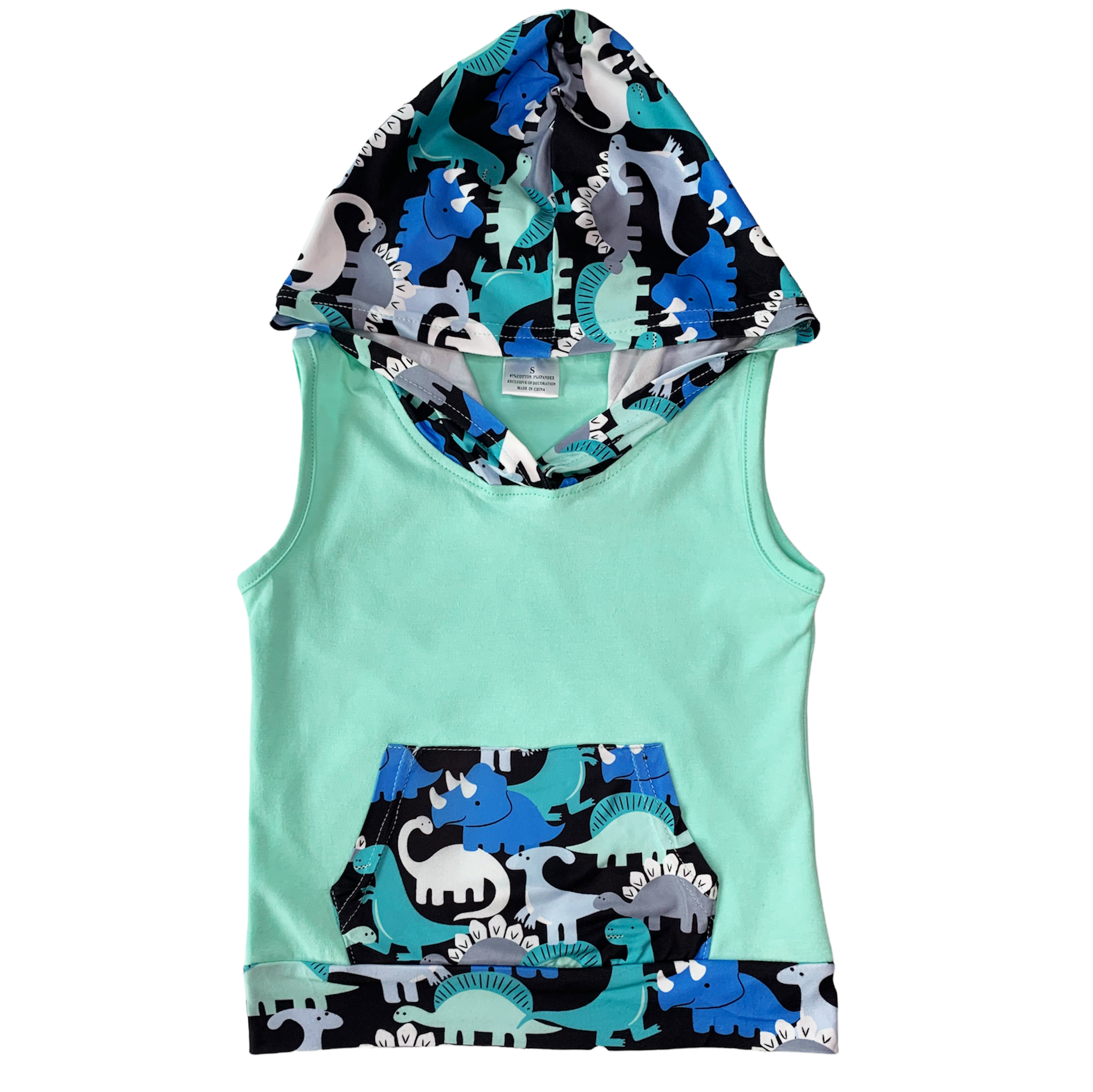 Al Limited Boys Dinosaur Hoodie Kangaroo Pocket Short Set Outfit