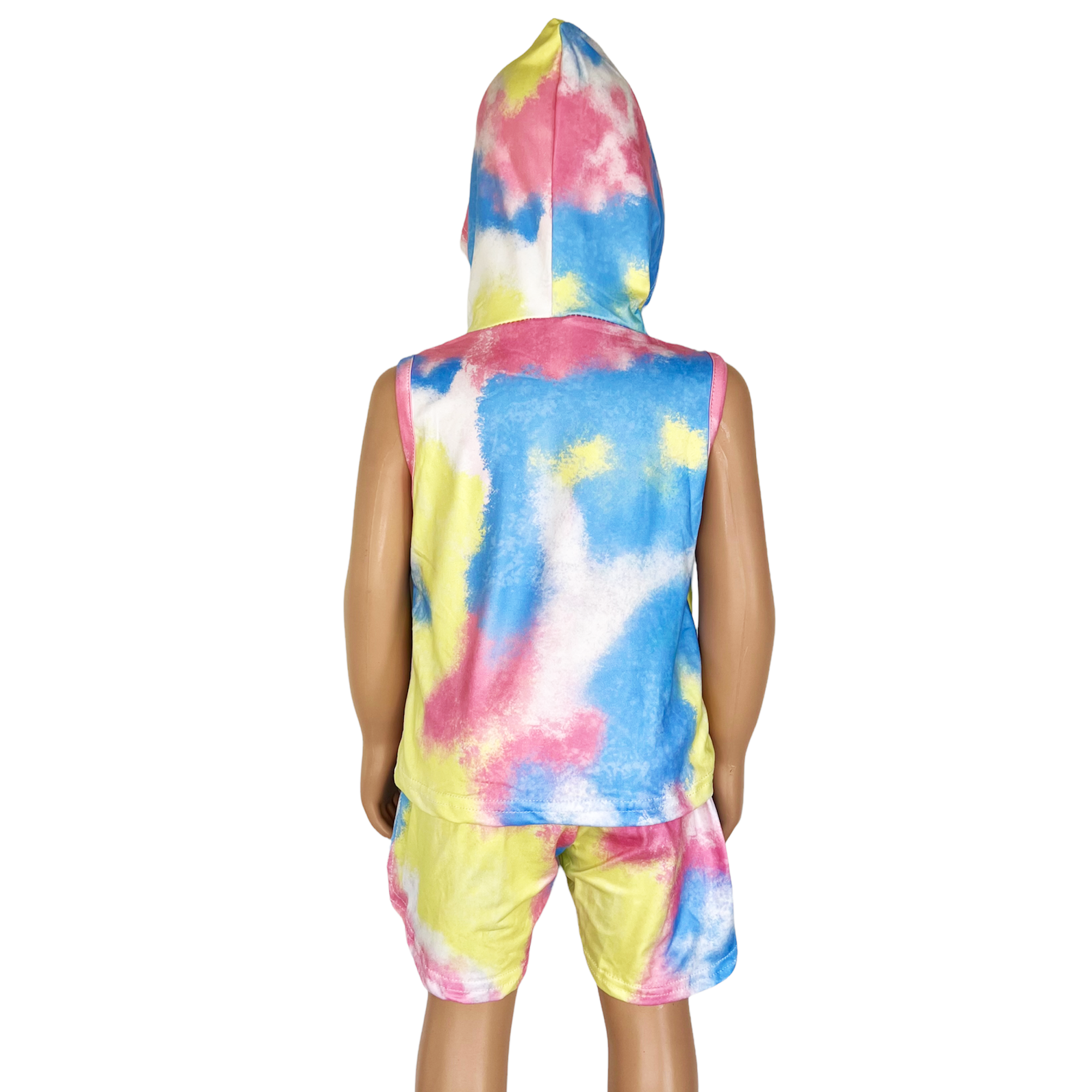 Al Limited Little & Big Girls Pastel Tie Dye Hoodie Top Shorts Camp Outfit