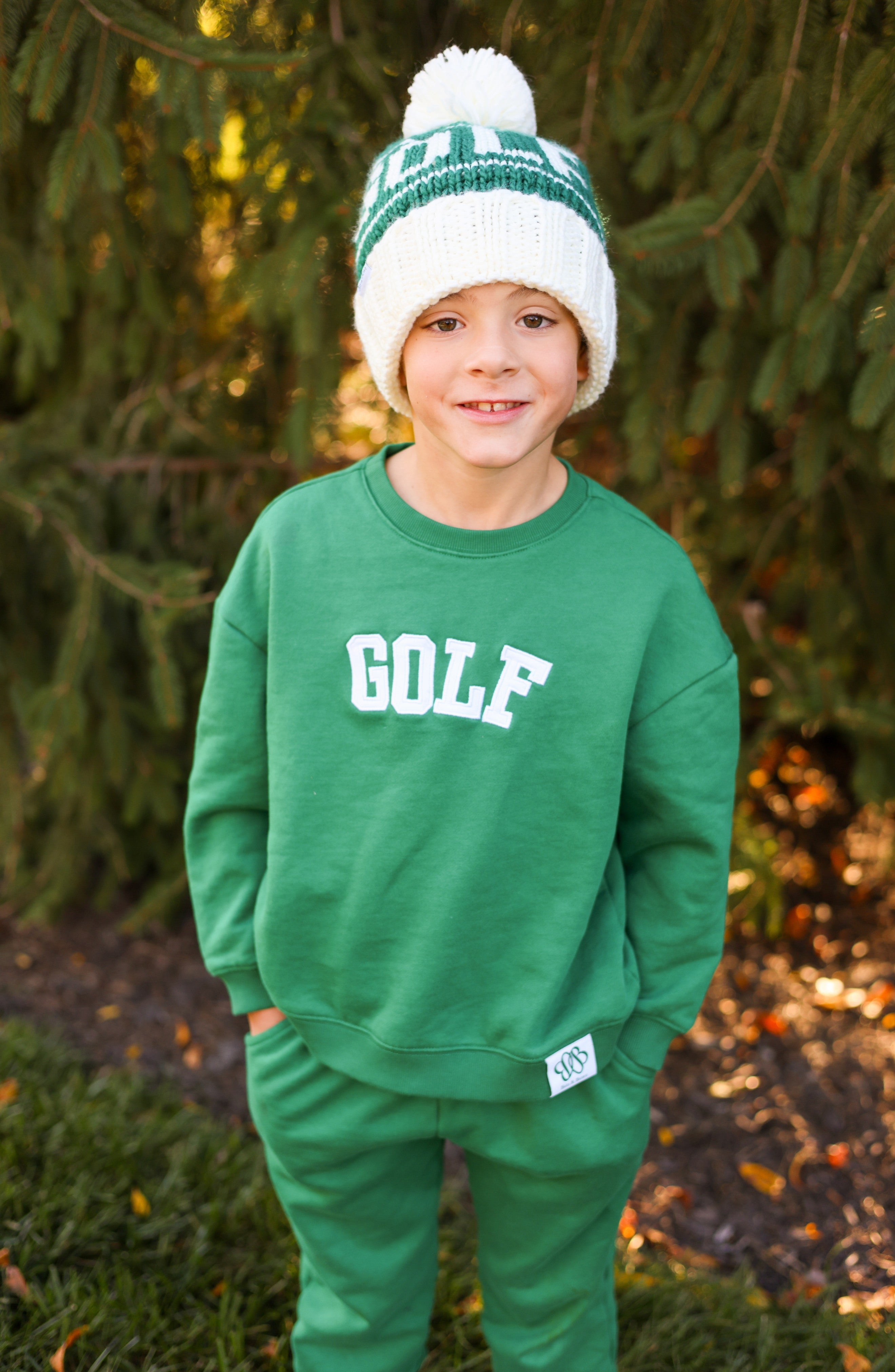 Golf Bobble Hat, Green