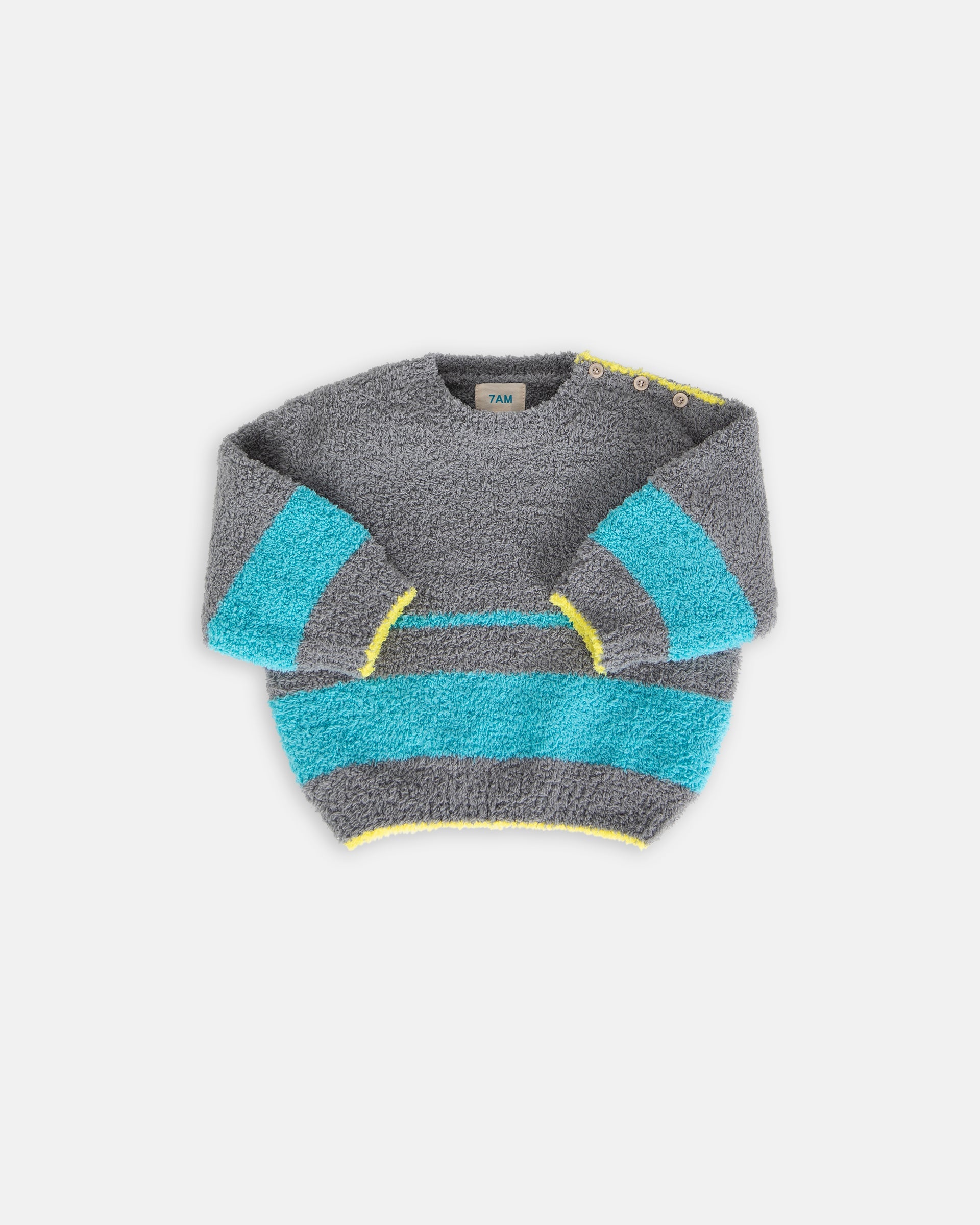 Boxy Striped Sweater - Fuzzy