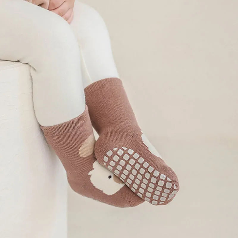 Set Of 5 Non-slip Socks For Children