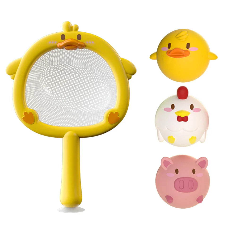 Bath Set Toy With Light Fishing Net And Animals