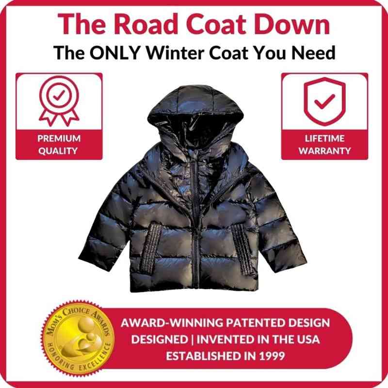 Car Seat Coat | The Road Coat Down - Black