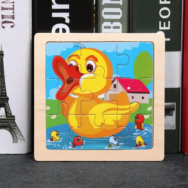9pcs Wooden Toy Jigsaw Multivariant