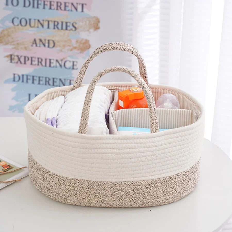Multipurpose Nappy Basket With Compartments