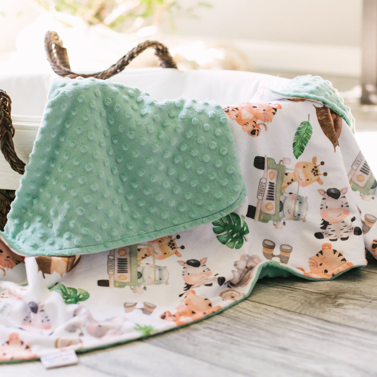 Premium Baby & Toddler Minky Blanket - Safari