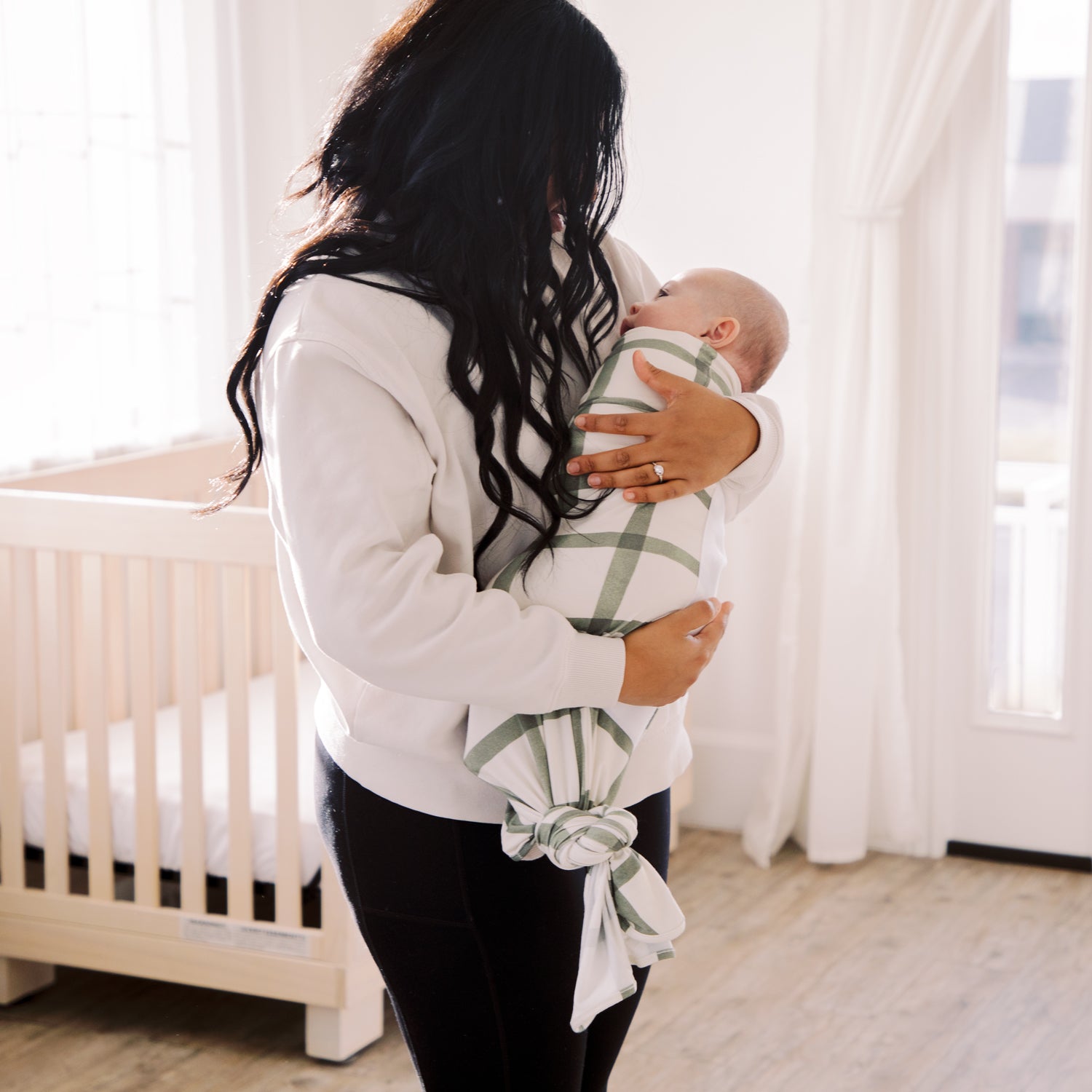 Sage Windowpane Swaddle Ii