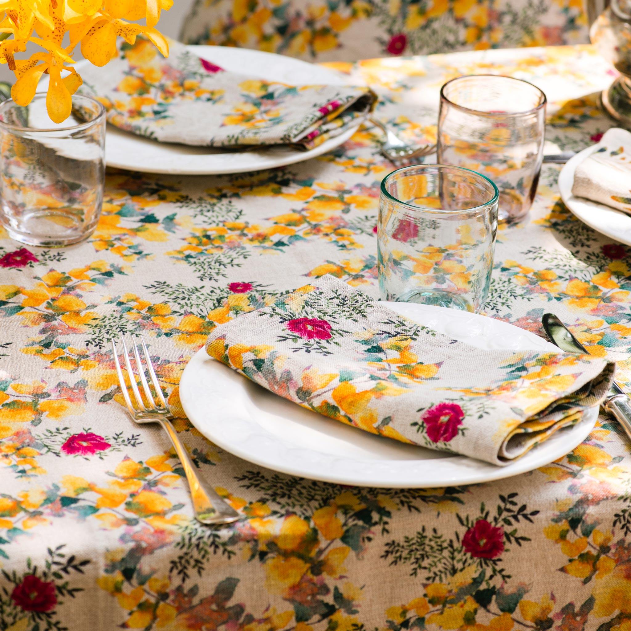 6 Organic Linen Napkins In Saint Valentine