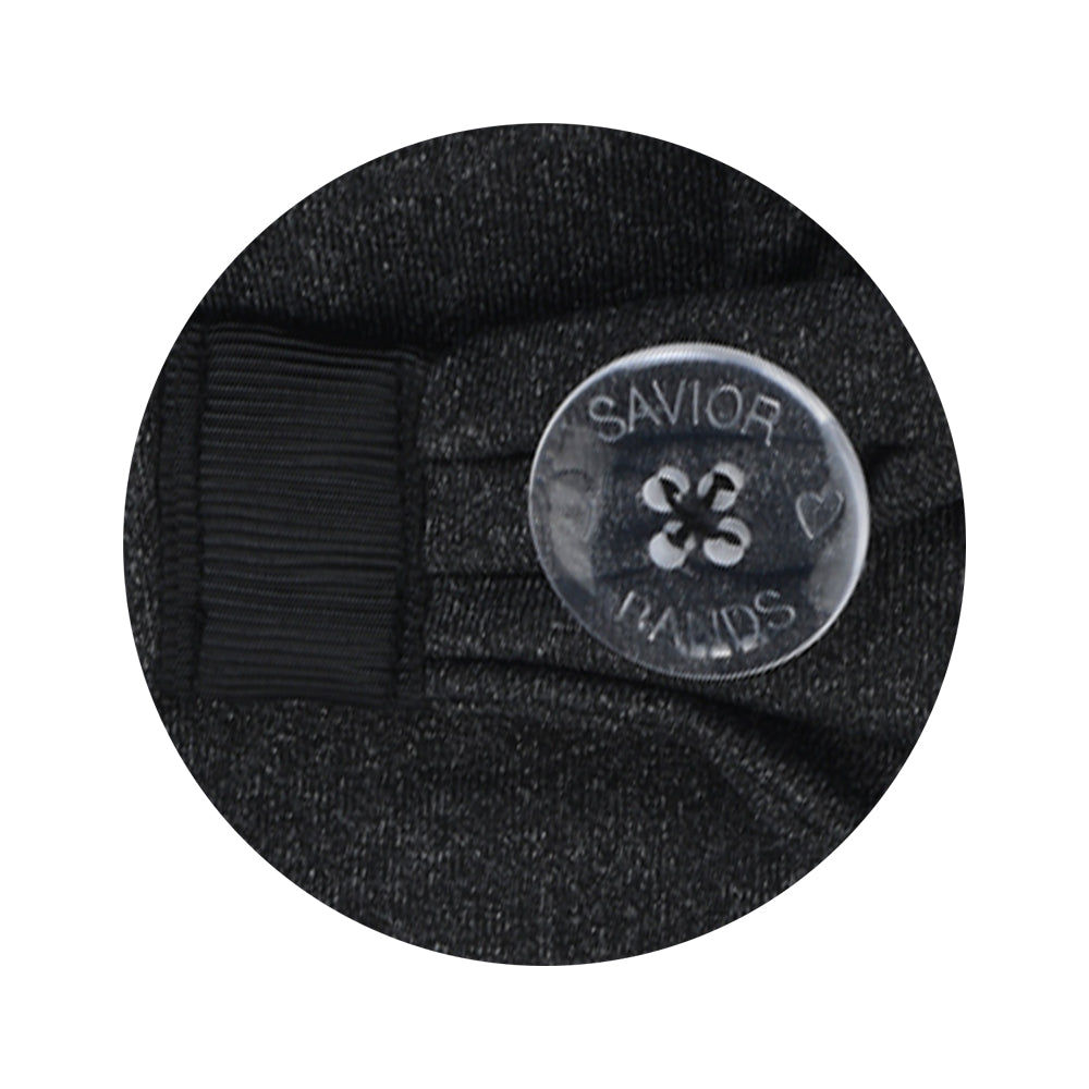 Black Savior Mask Headbands With Buttons For Masks