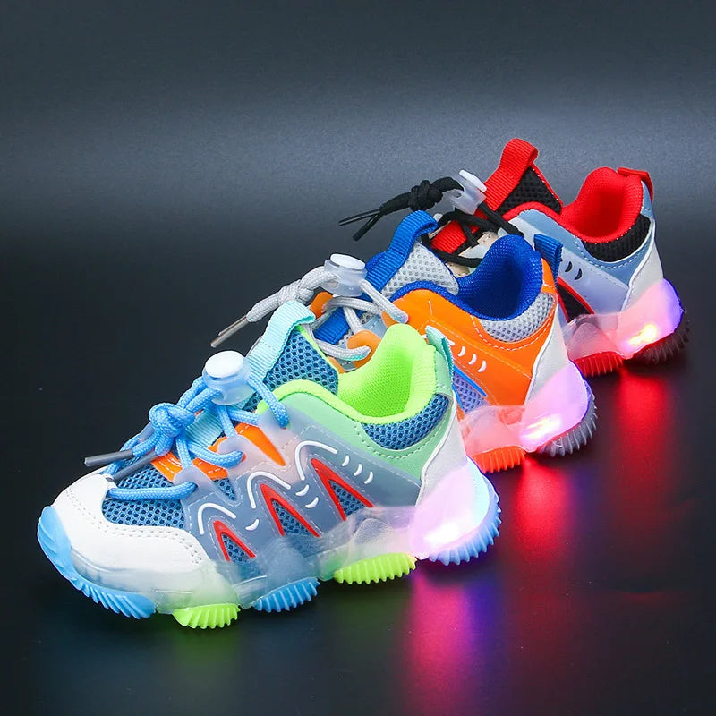 Breathable Running Shoes With Led For Children Multivariant