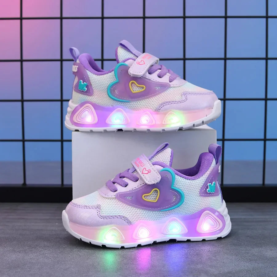 Heart Led Sneakers For Kids Ages 1-8