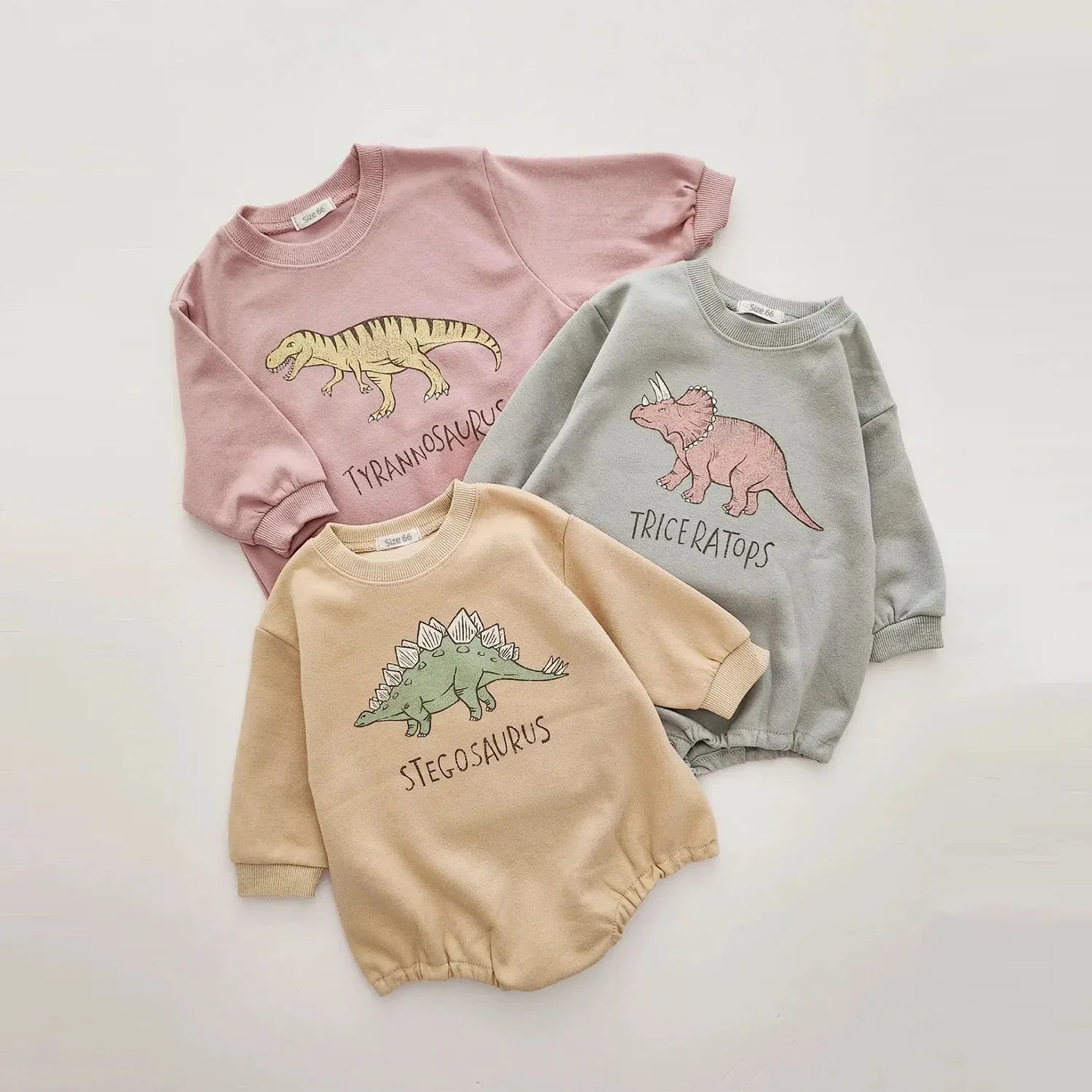 Sweatshirt With Romper Closure And Dinosaurs Multivariant