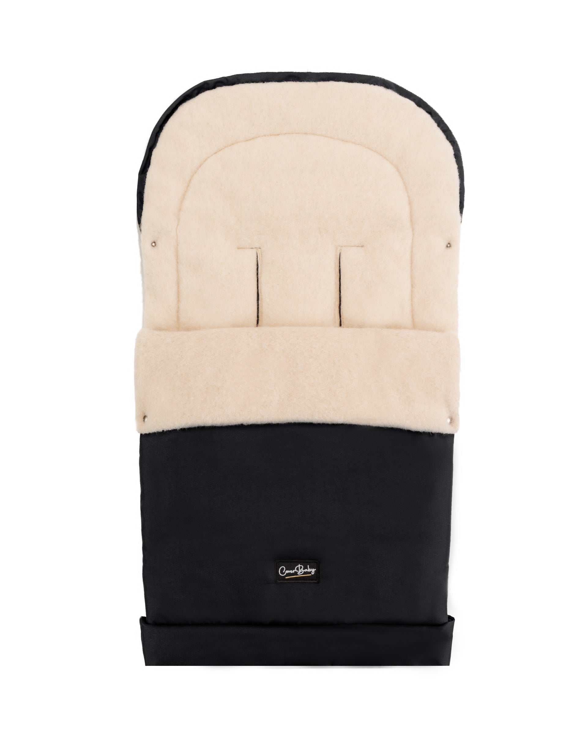Black Organic Wool Adjustable Footmuff