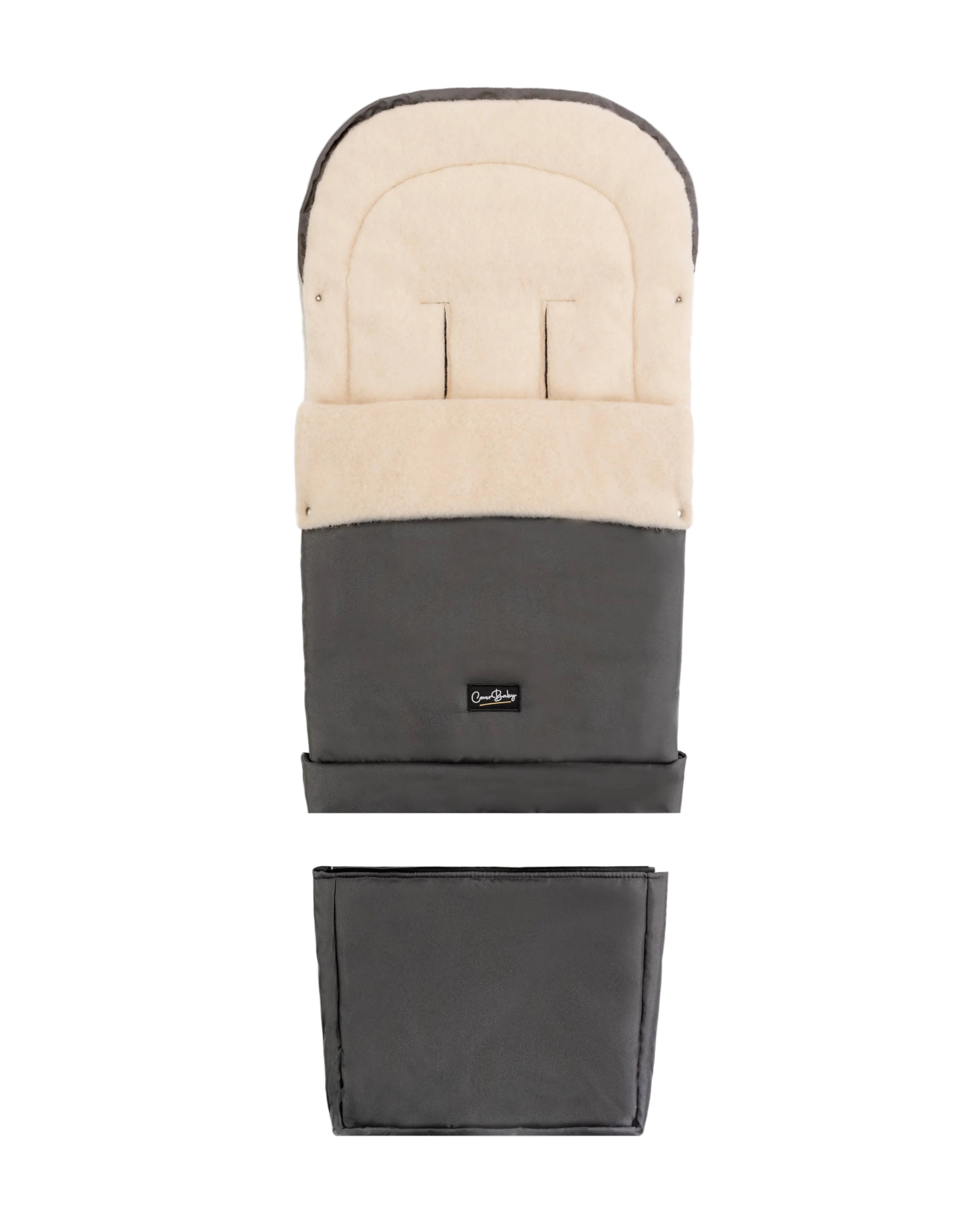 Black Graphite Organic Wool Adjustable Footmuff