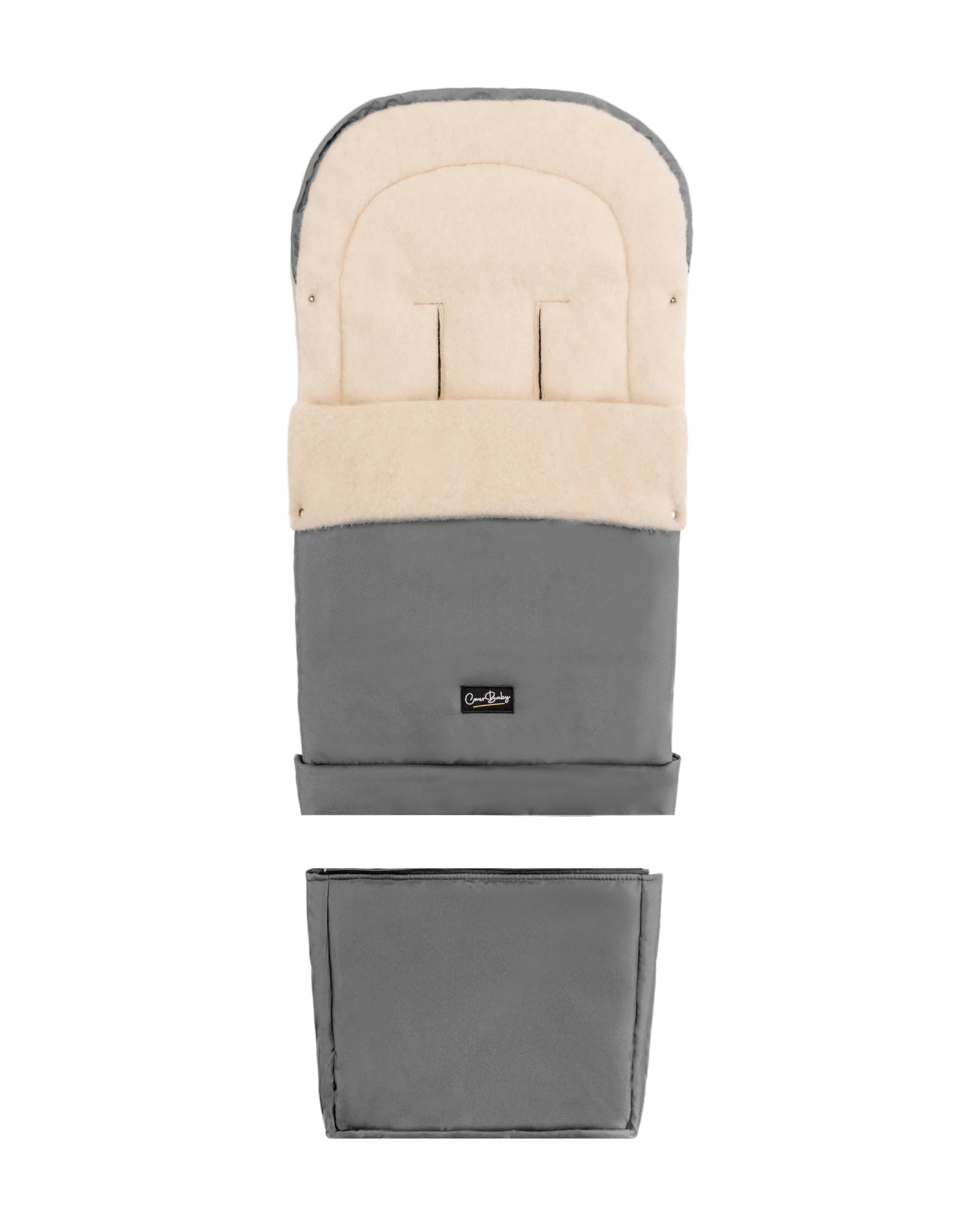Gray Organic Wool Adjustable Footmuff