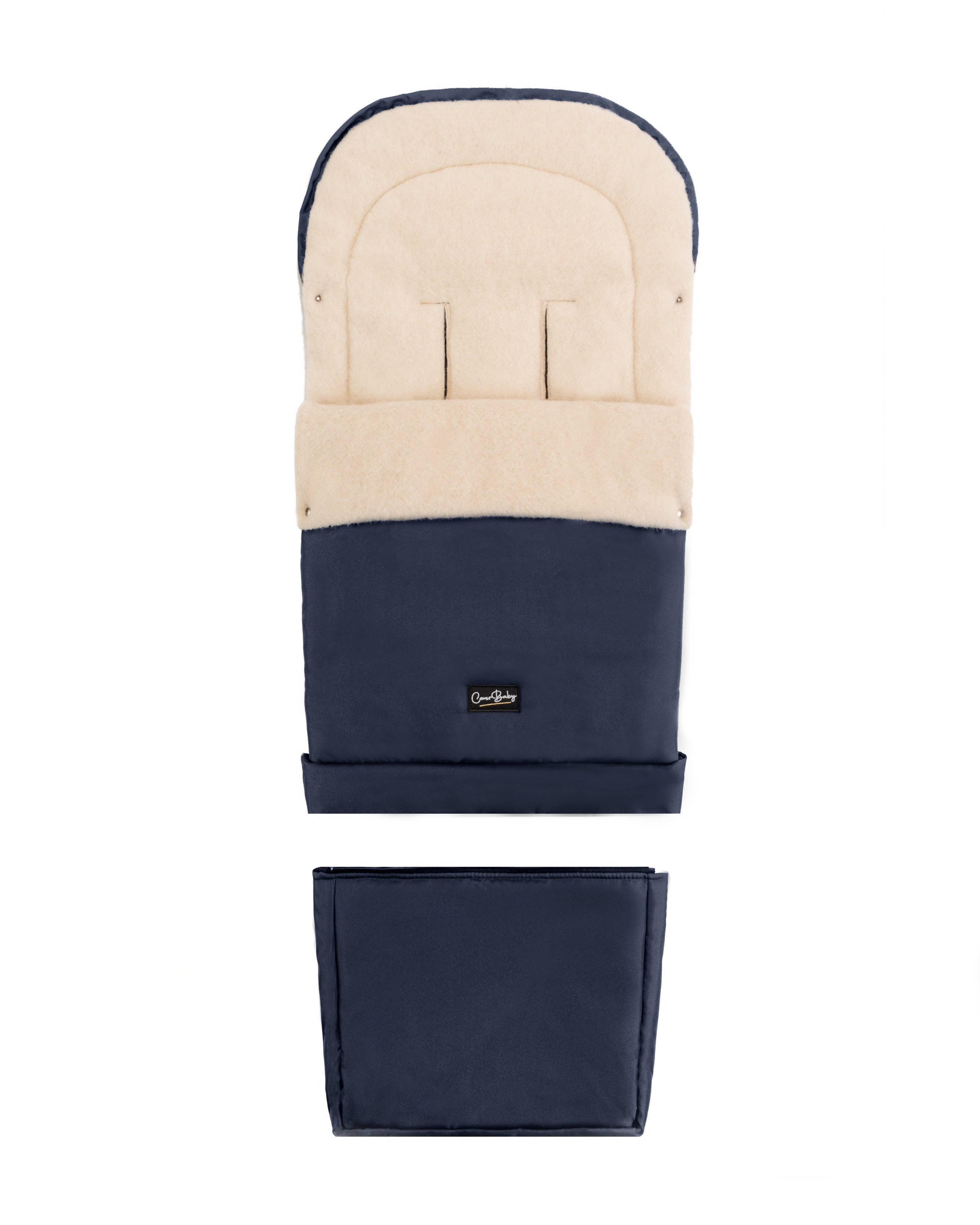 Navy Organic Wool Adjustable Footmuff